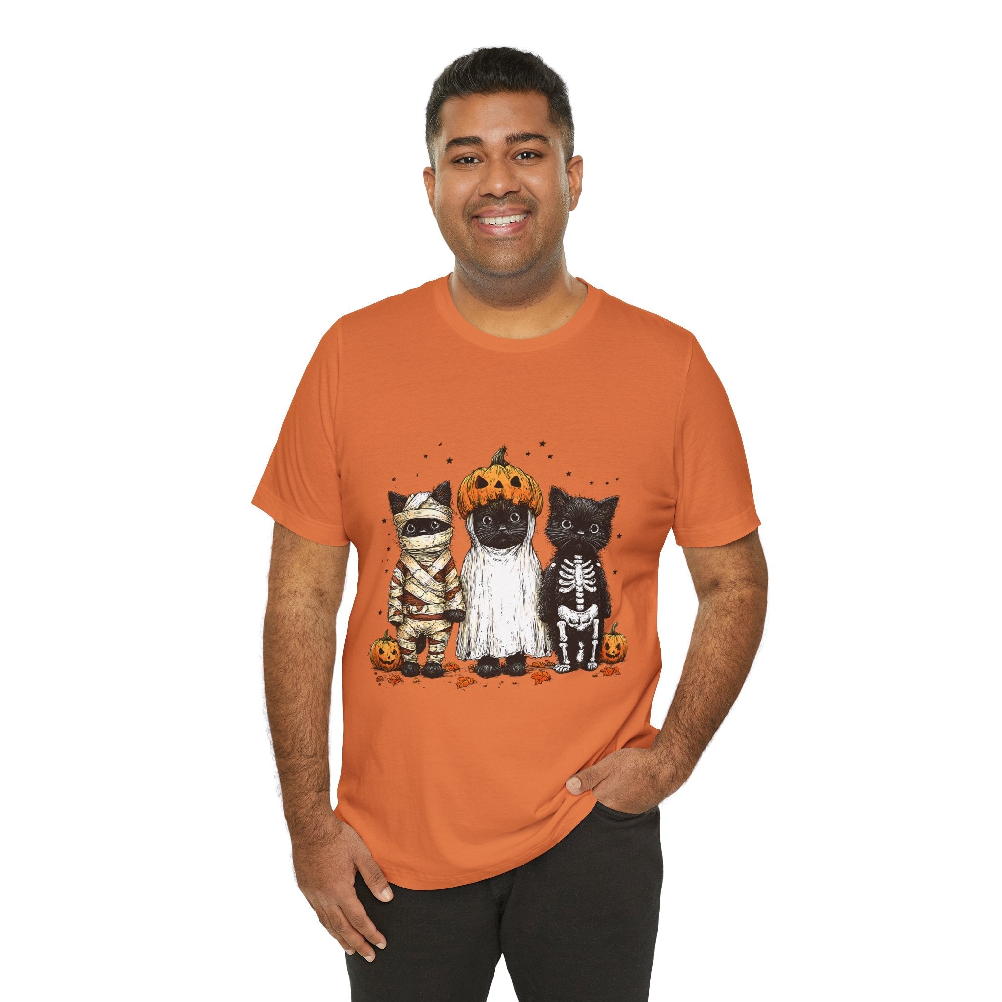 Halloween Spooky Cats Graphic T-Shirt Printify