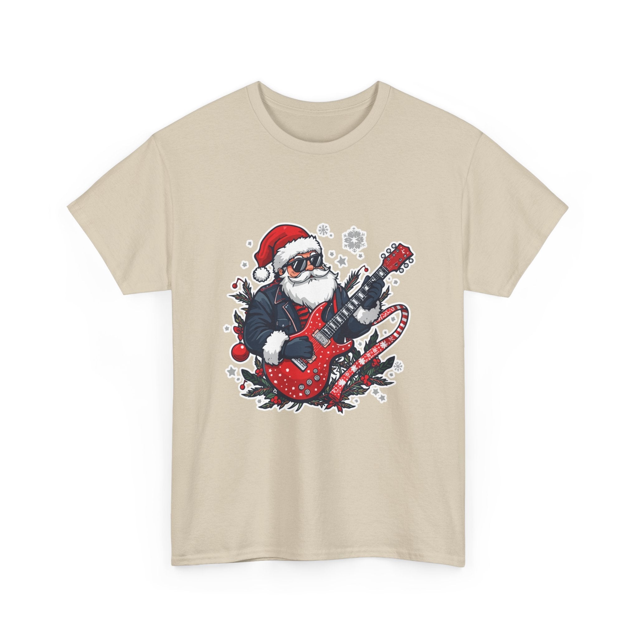 Rockin' Santa Music Graphic T-Shirt Printify