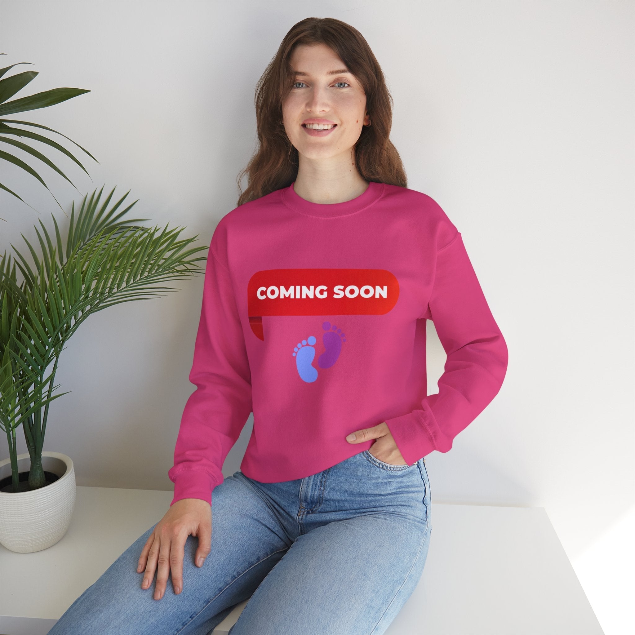 Coming Soon Mama Crewneck Sweatshirt Printify