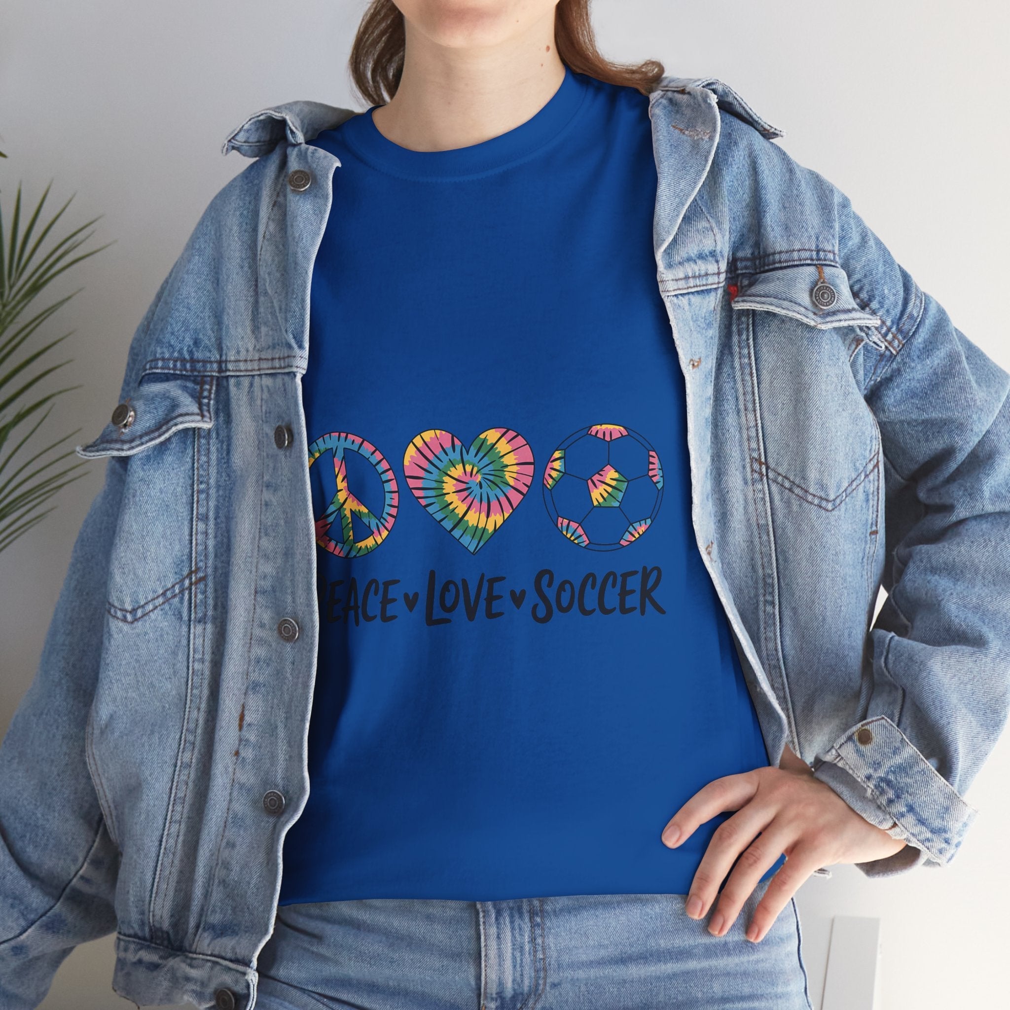 Peace Love Soccer Unisex T- Shirt Printify