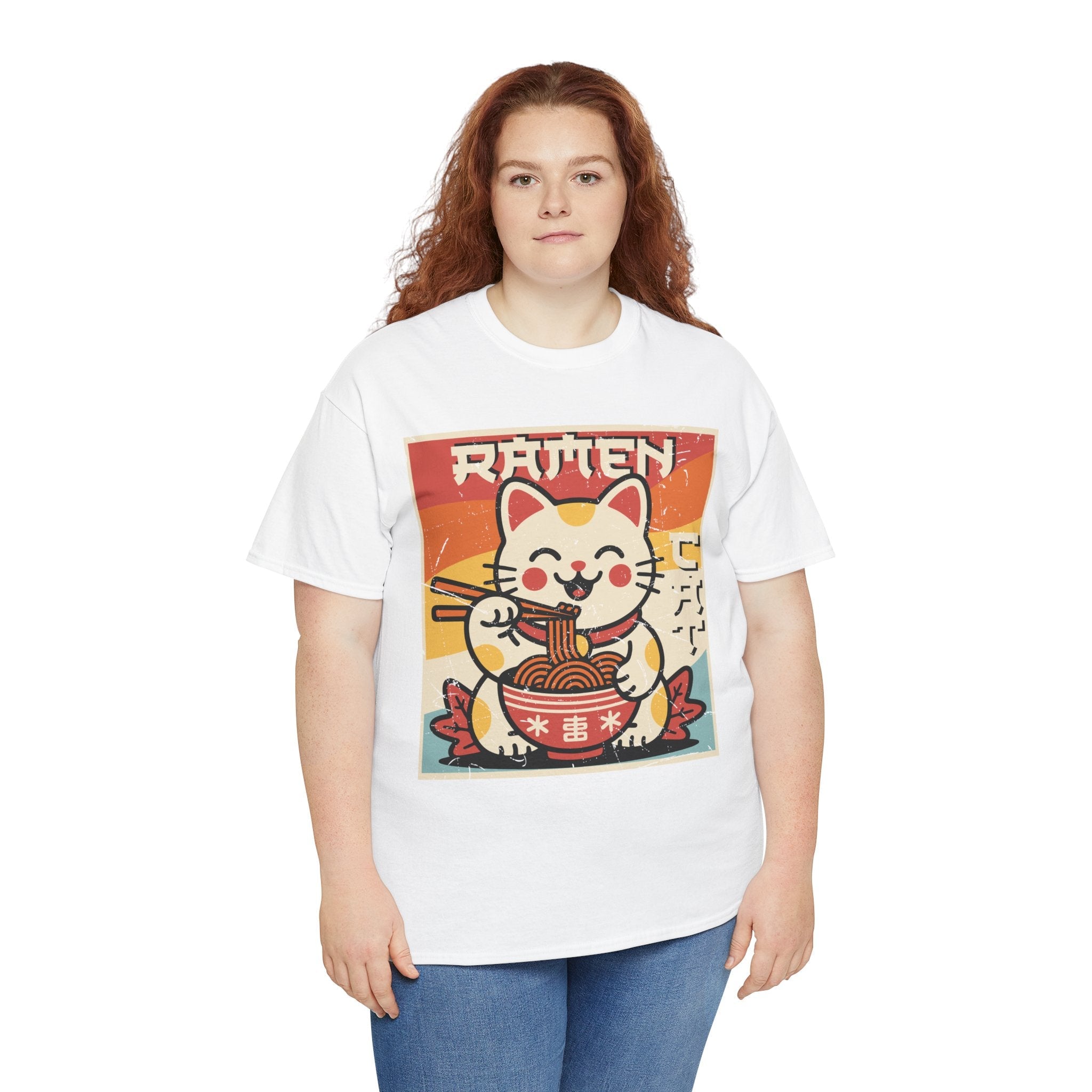 Cute Ramen Cat Vintage T- Shirt Printify