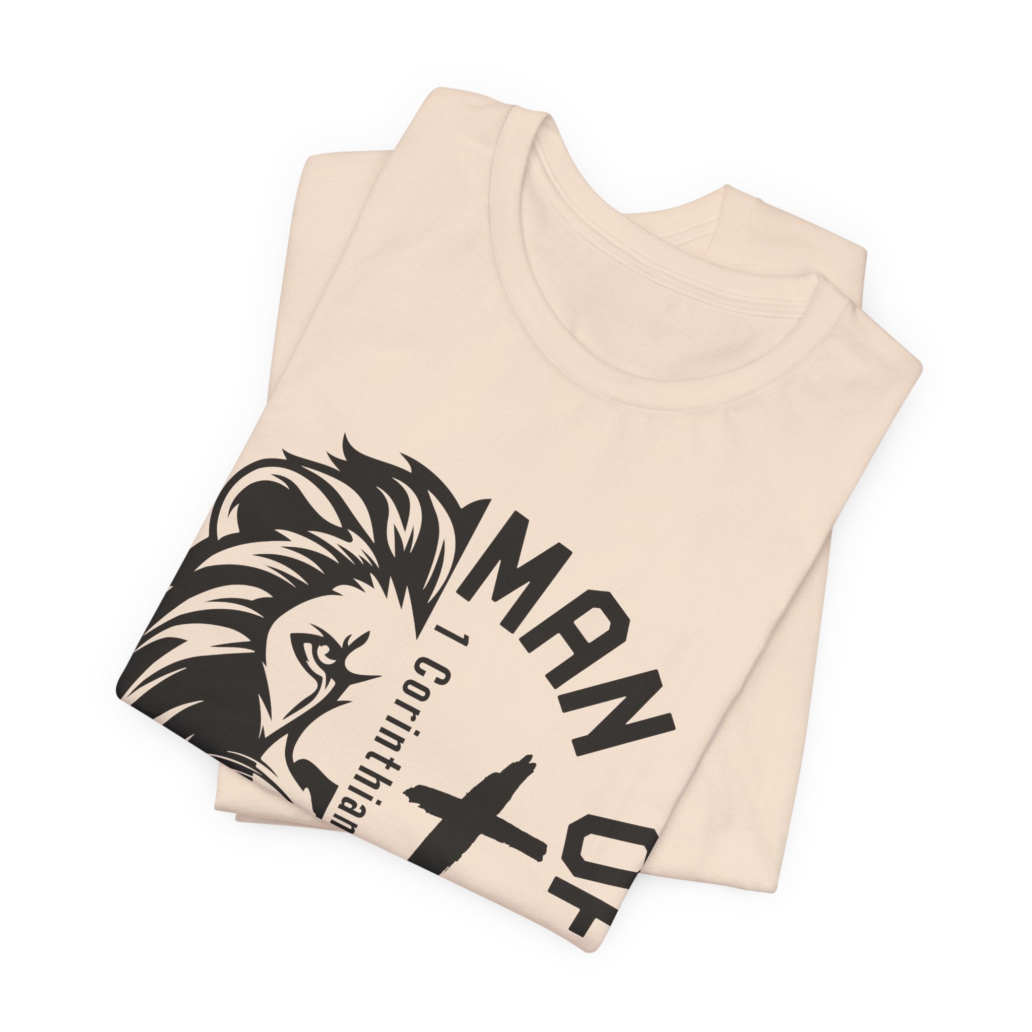 Man of Faith Lion Graphic T-Shirt Printify