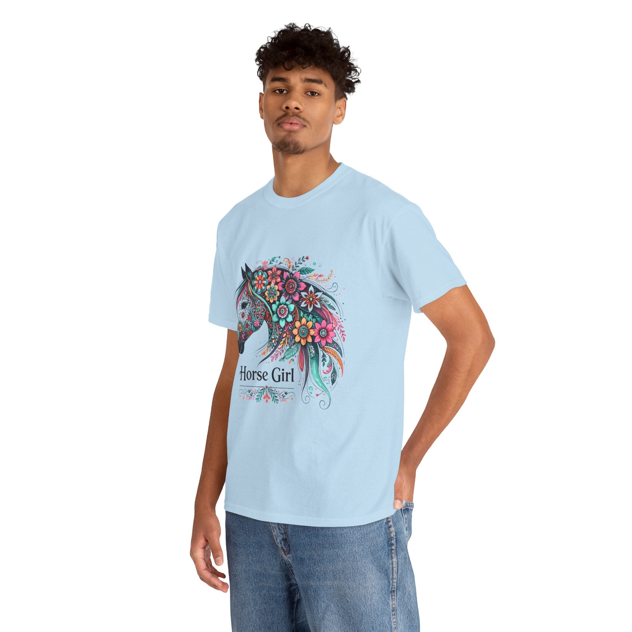 Floral Horse Lover Boho Style T-Shirt Printify