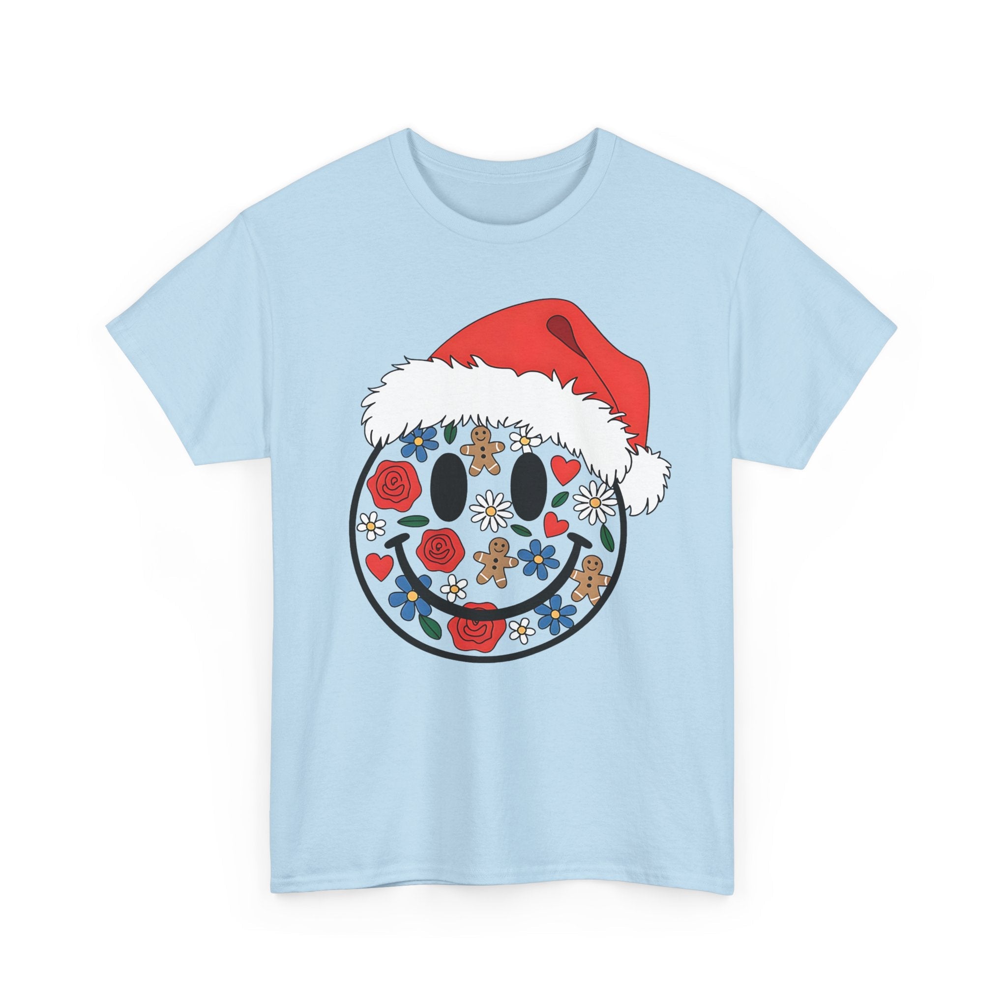 Retro Christmas Smiley Face T- Shirt Printify