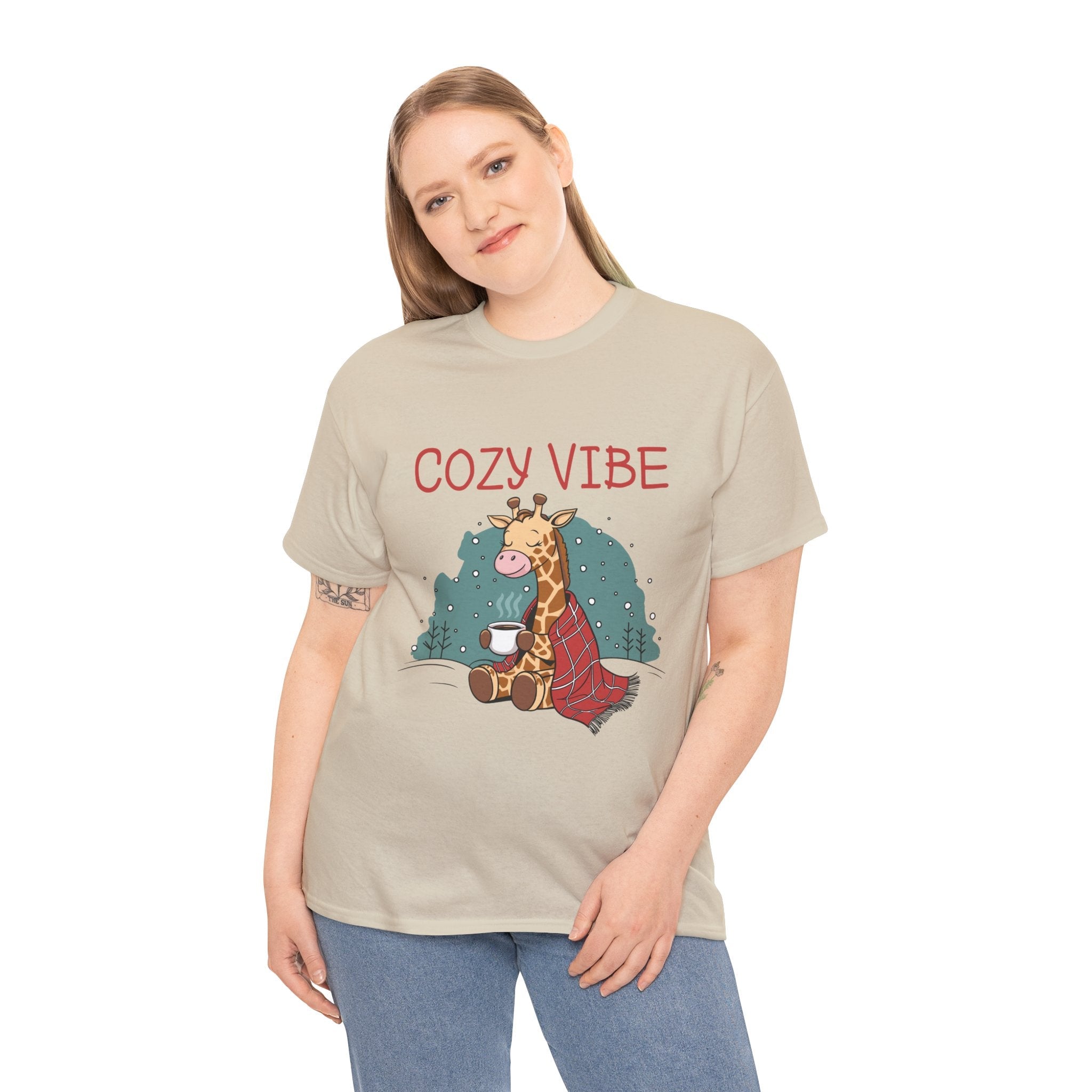 Cozy Vibe Giraffe Unisex T-Shirt Printify