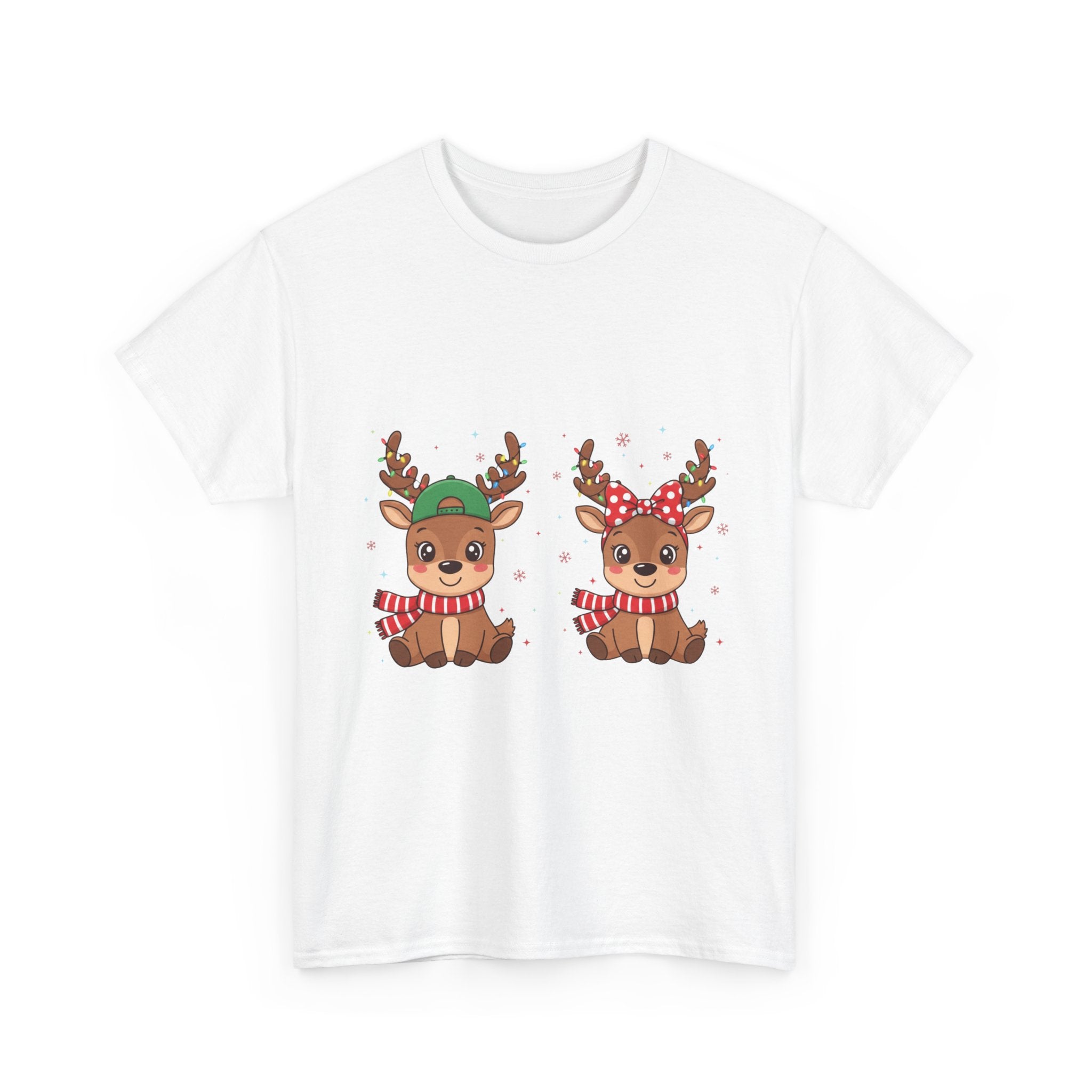 Festive Reindeer Christmas T- Shirt Printify