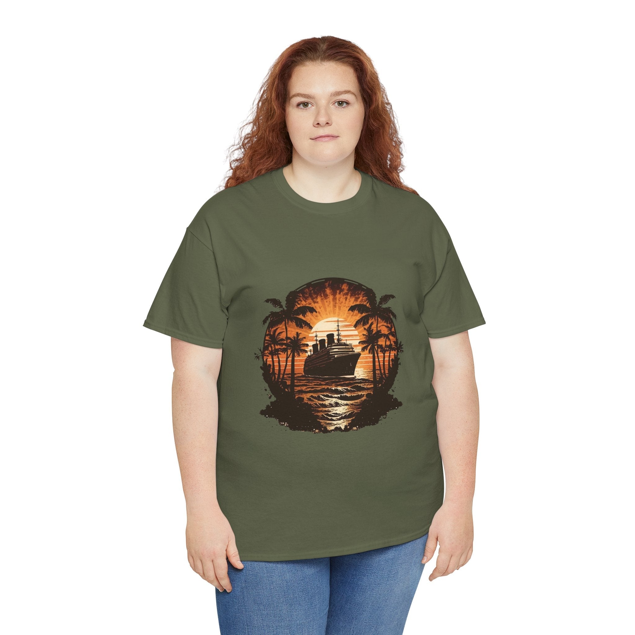 Retro Cruise Ship Graphic T-Shirt Printify