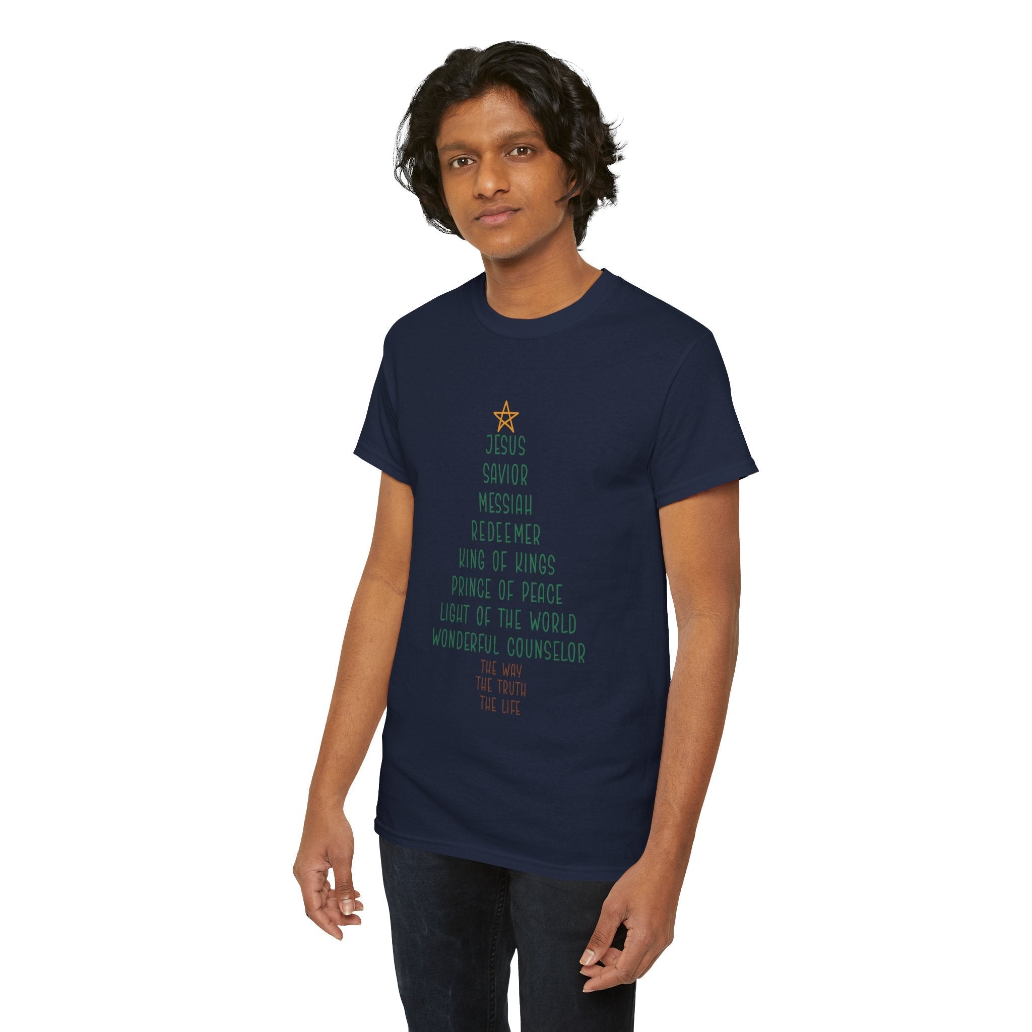 Christian Christmas Tree Message T- Shirt Printify