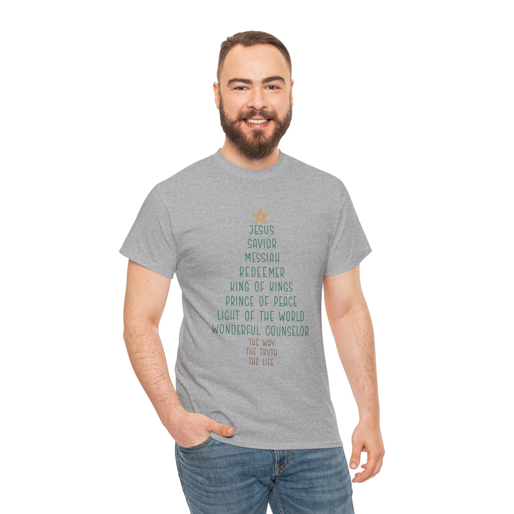 Christian Christmas Tree Message T- Shirt Printify