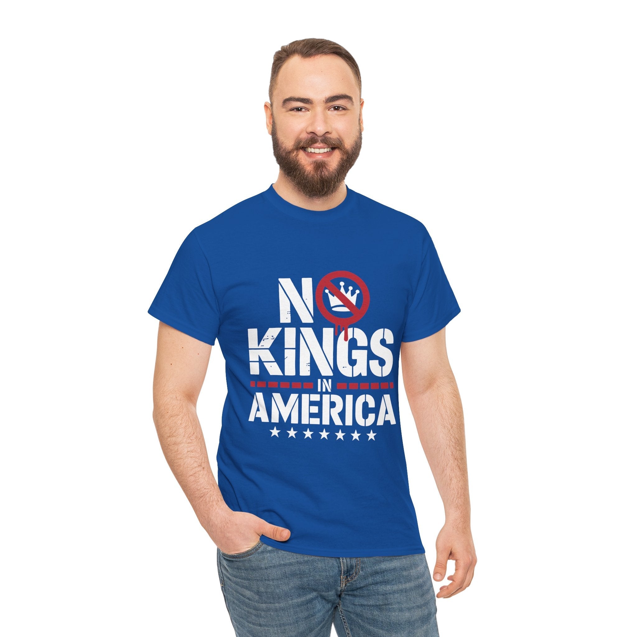 Statement Graphic ' No Kings in America ' T- Shirt Printify