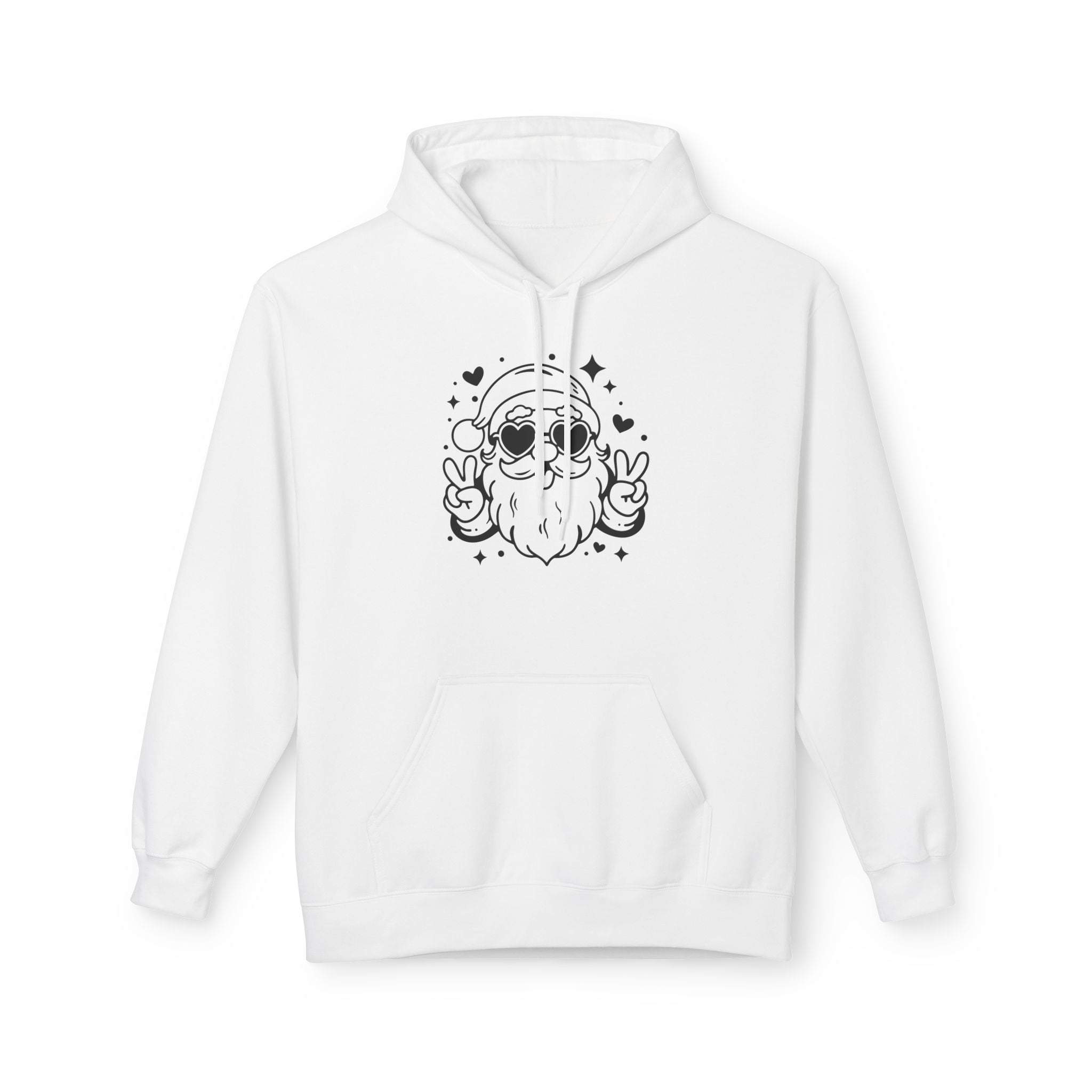 Retro Santa Peace Sign Hoodie Printify