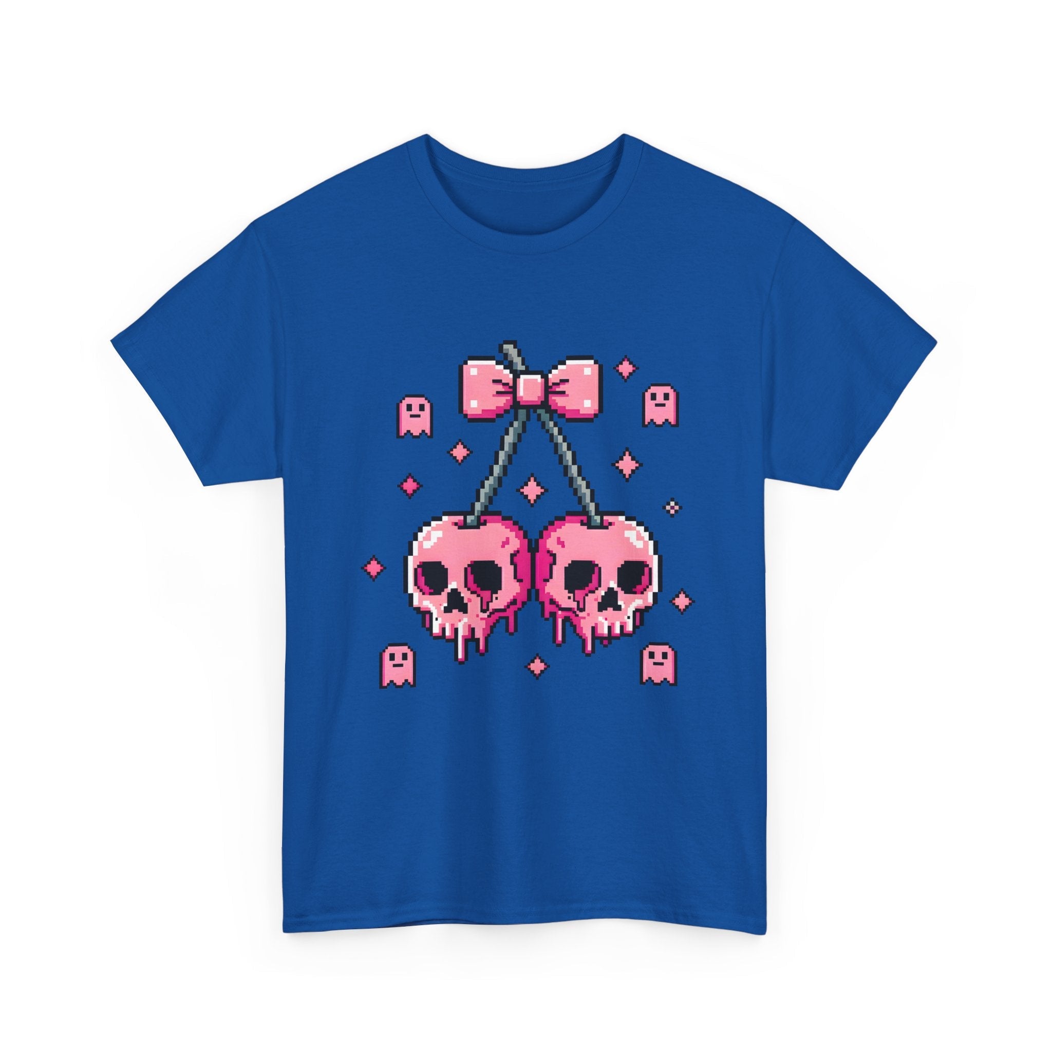 Pixel Skull Cherries Skeleton T- Shirt Printify