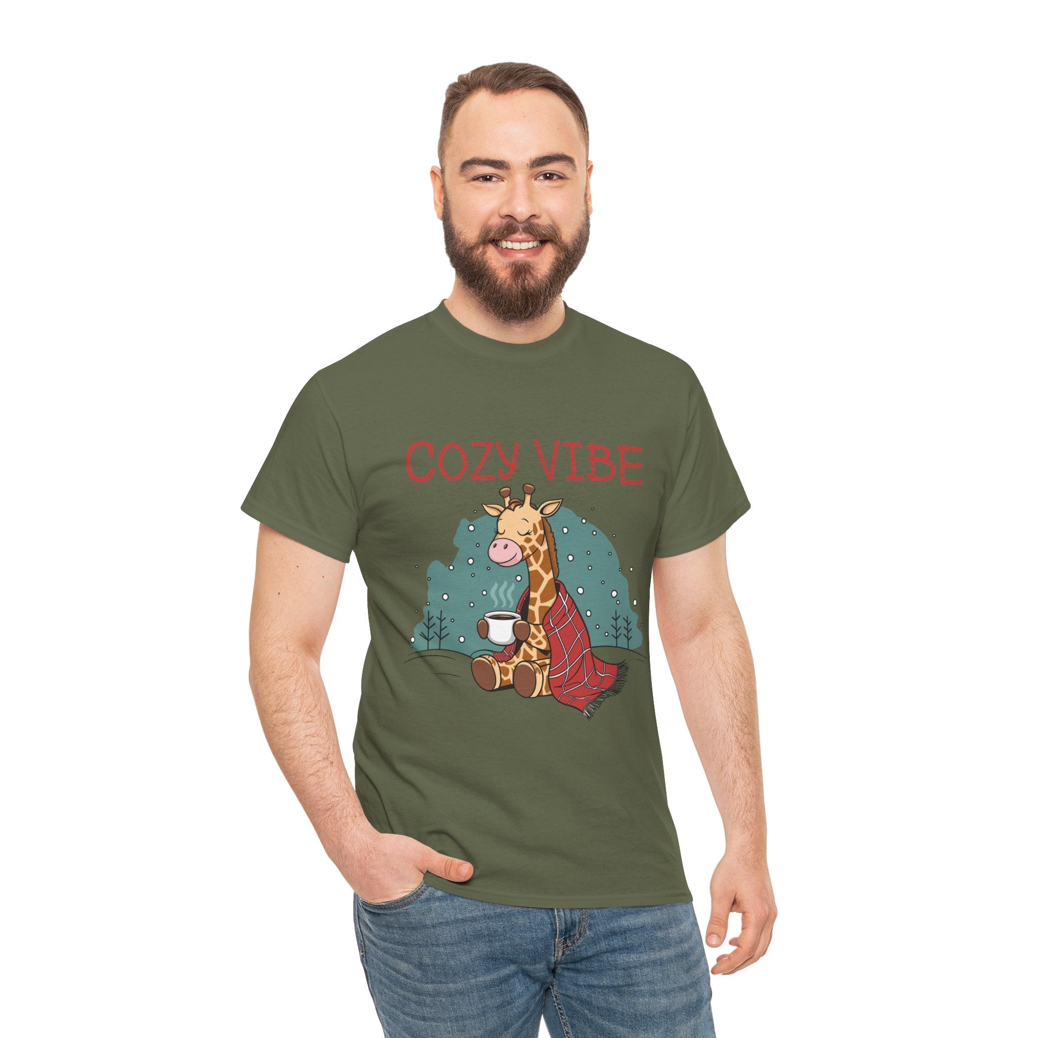 Cozy Vibe Giraffe Unisex T-Shirt Printify