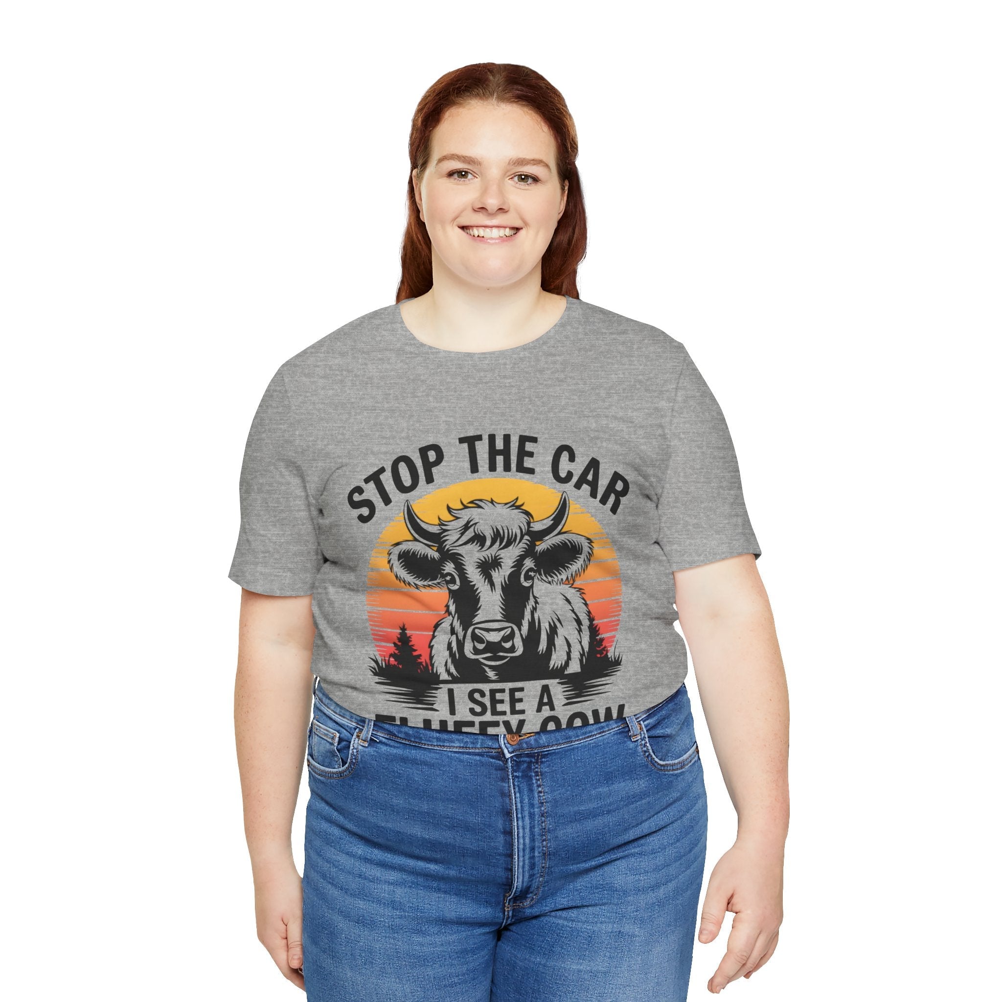 Stop The Car I See a Fluffy Cow Graphic T-shirt Printify
