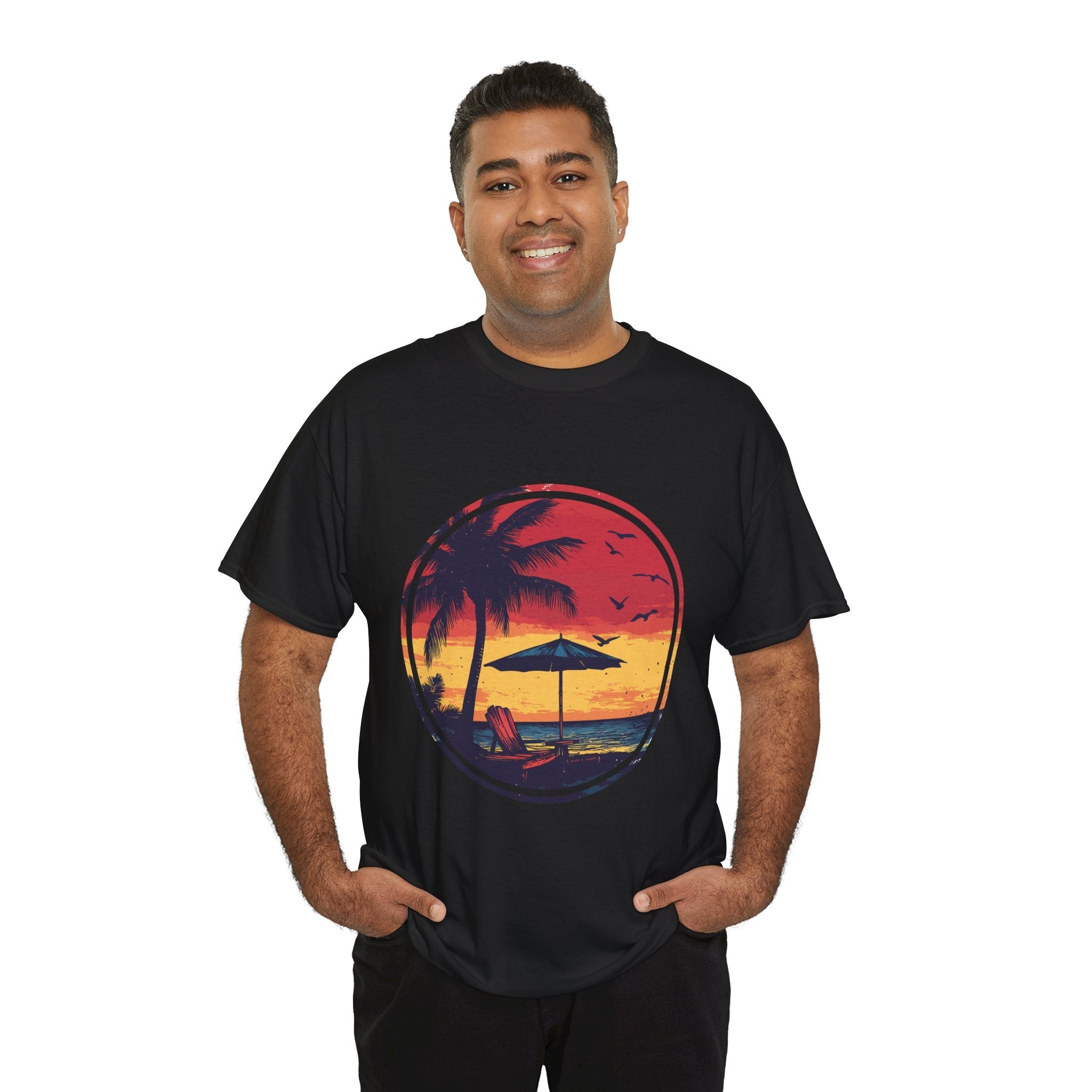 Tropical Sunset Relaxing Vibe T- Shirt Printify