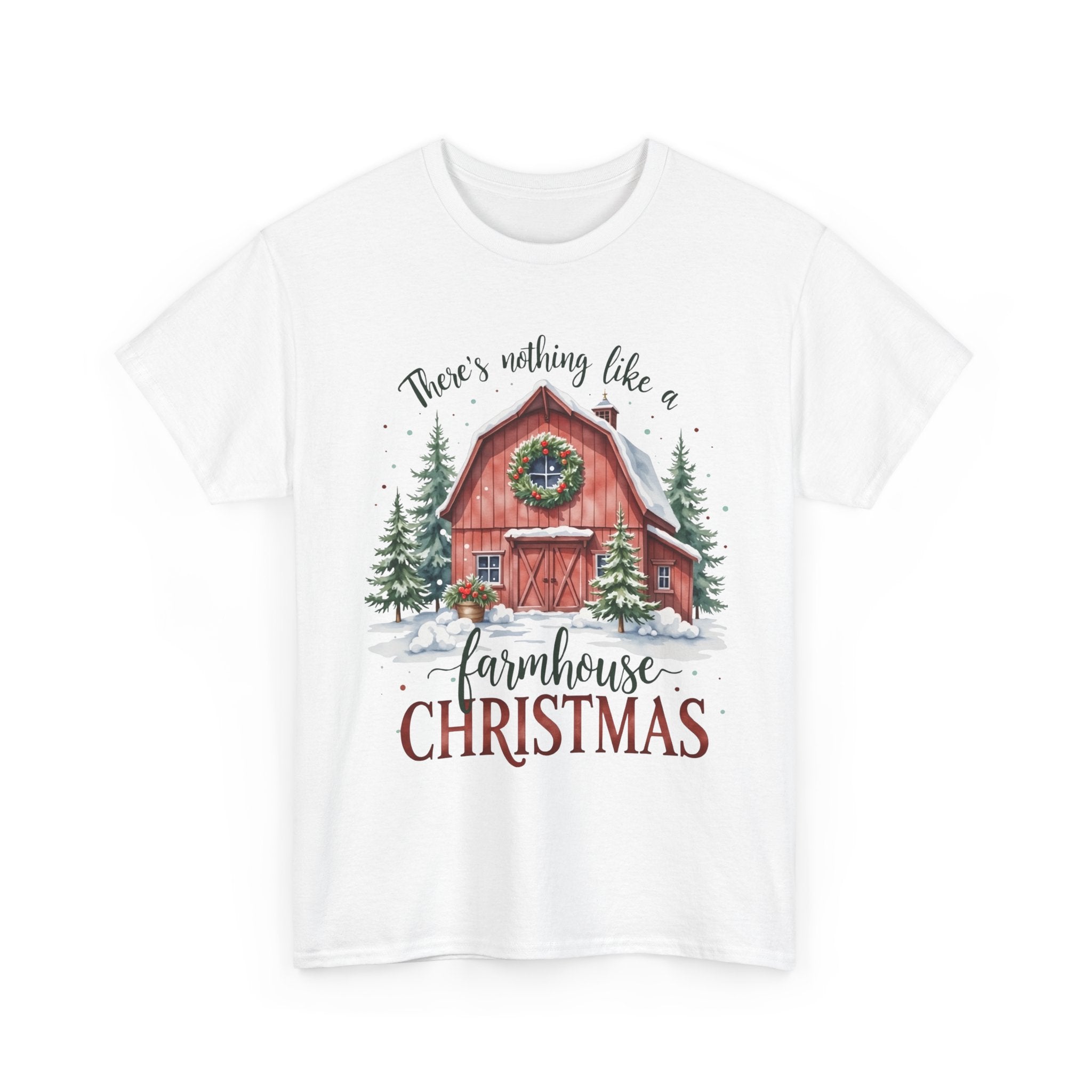 Farmhouse Christmas Graphic T- Shirt Printify