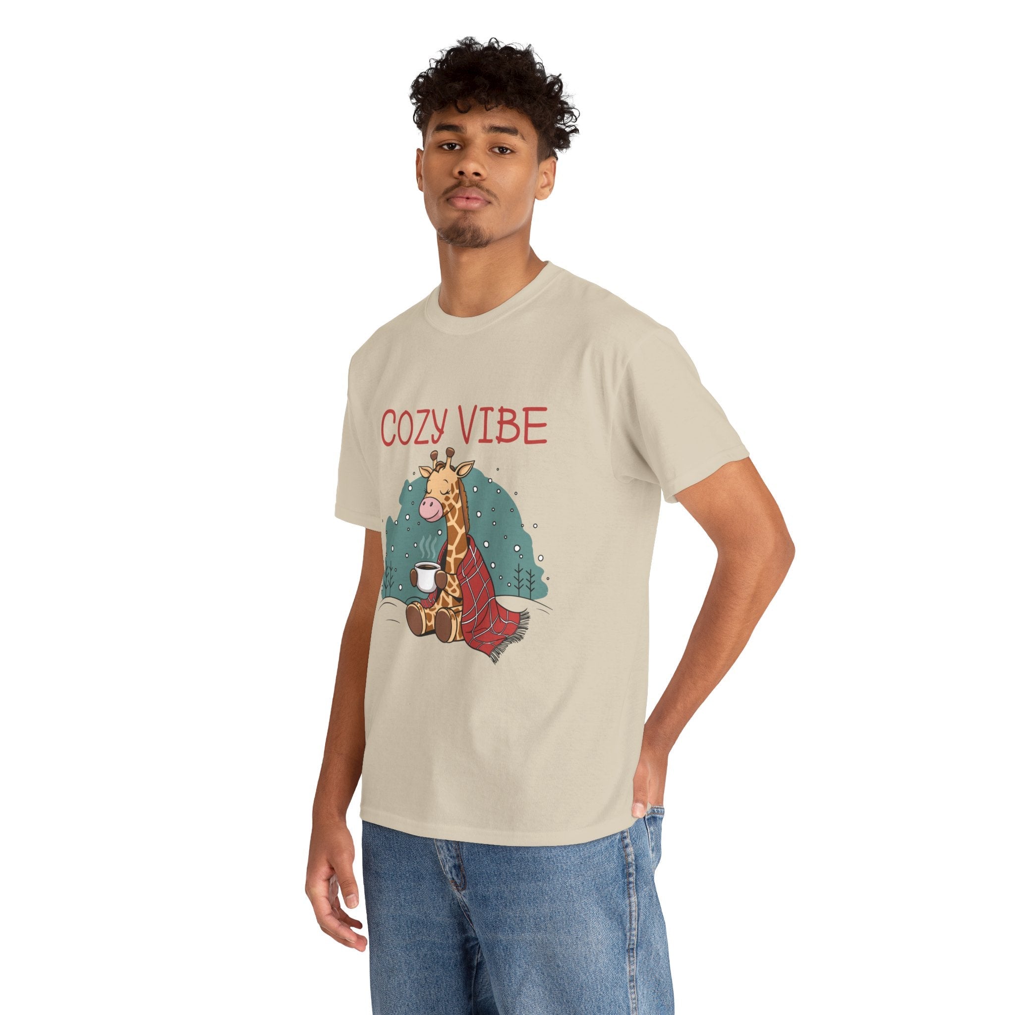 Cozy Vibe Giraffe Unisex T-Shirt Printify