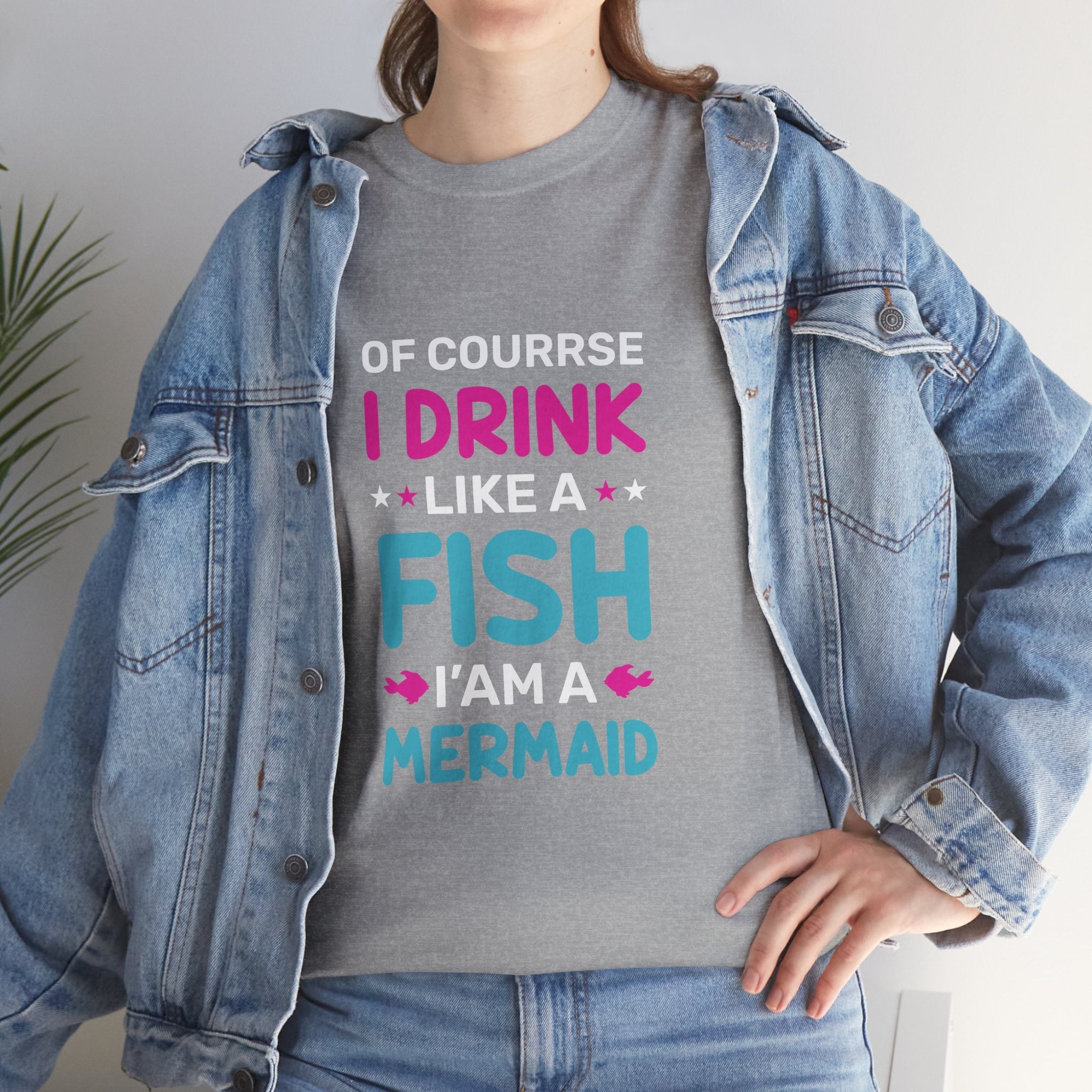 Mermaid Drink Like a Fish Unisex T-Shirt Printify