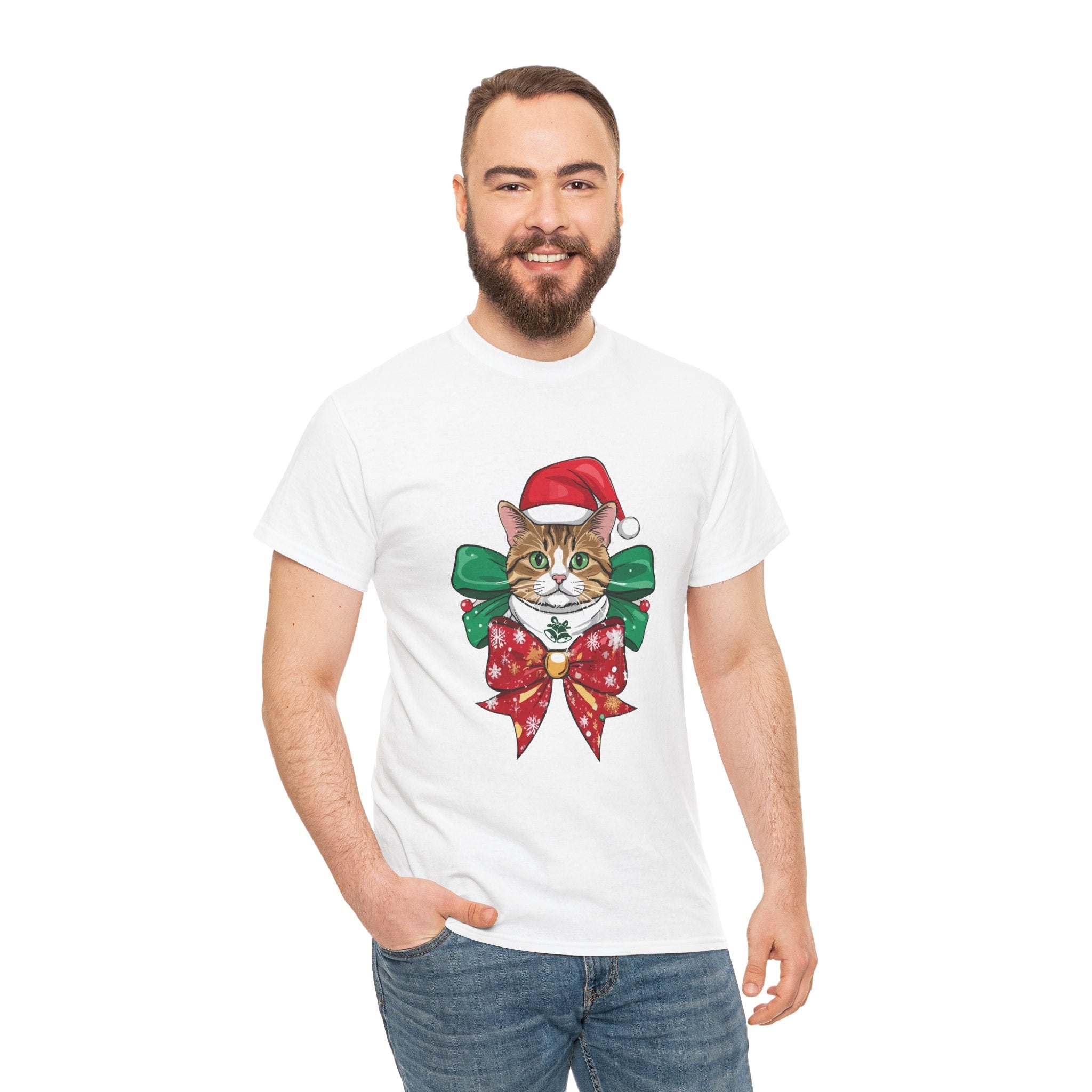 Christmas Cat Graphic T- Shirt Printify