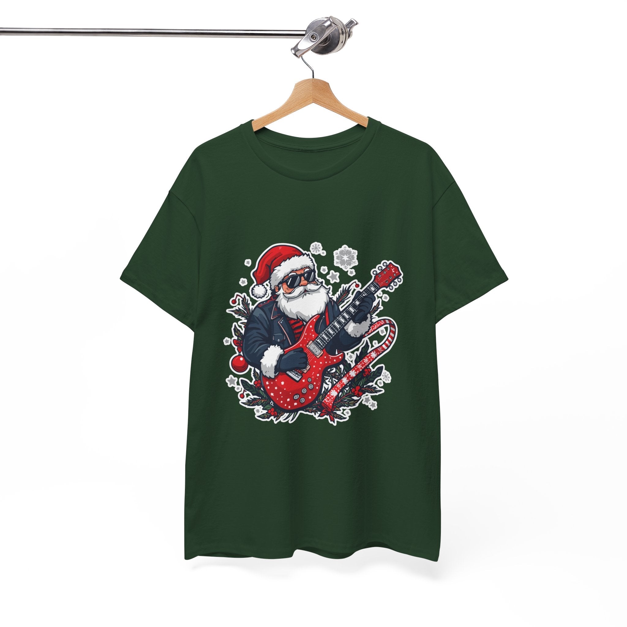 Rockin' Santa Music Graphic T-Shirt Printify