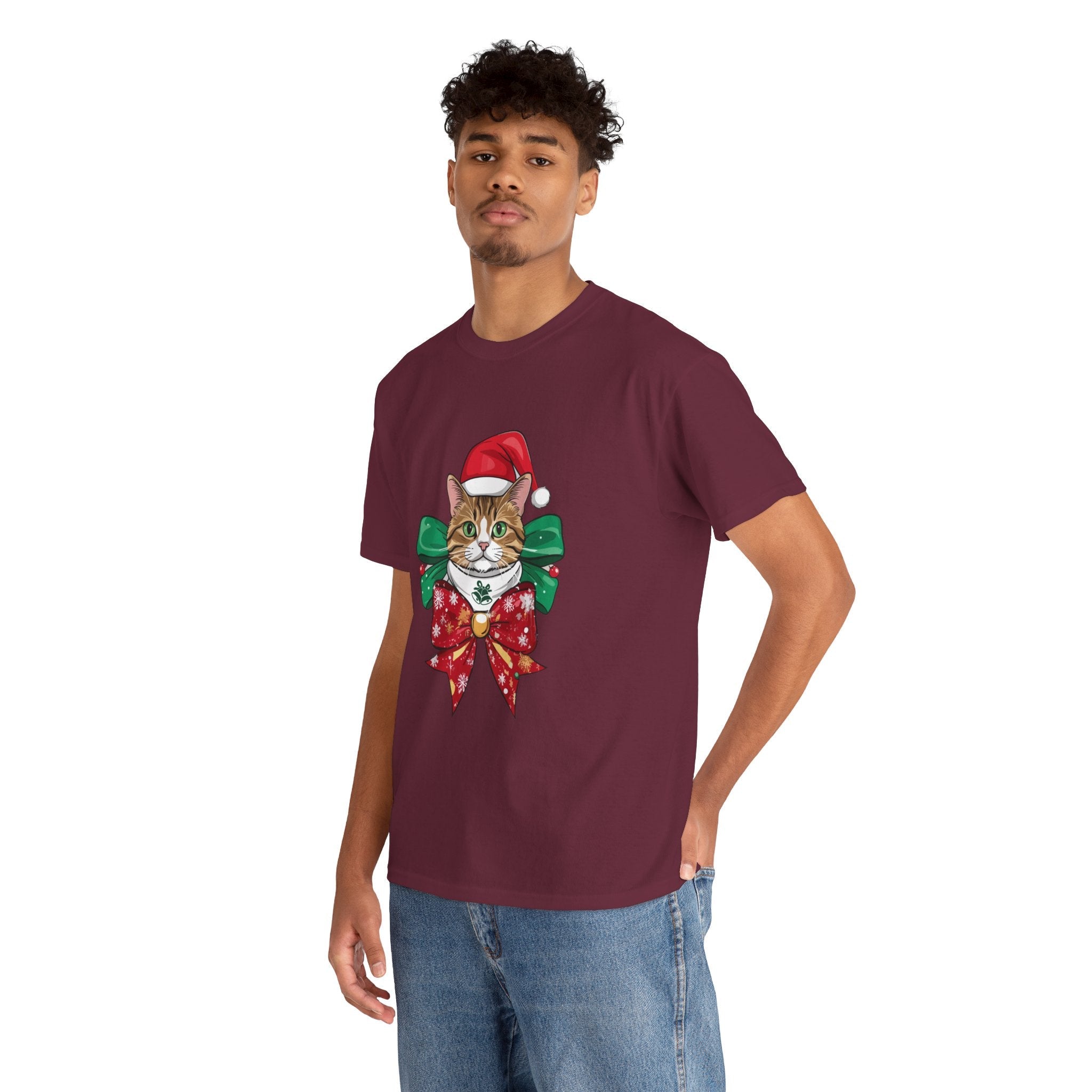 Christmas Cat Graphic T- Shirt Printify