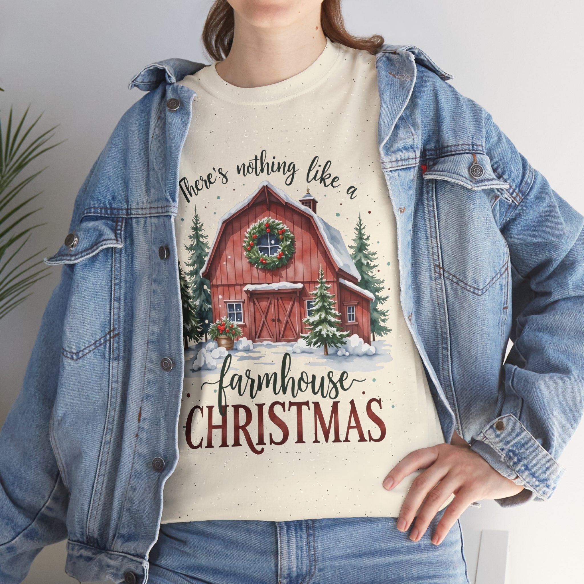 Farmhouse Christmas Graphic T- Shirt Printify