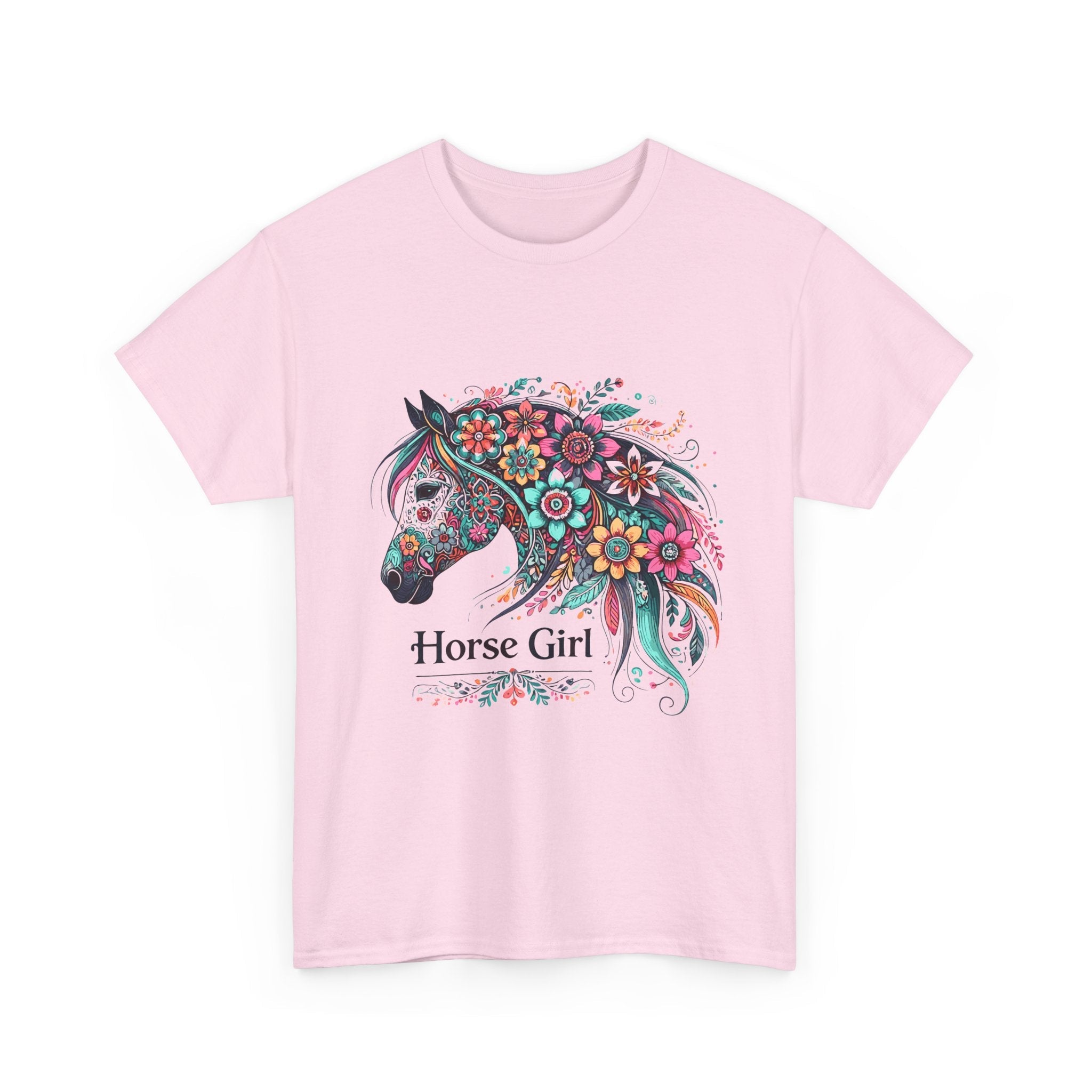 Floral Horse Lover Boho Style T-Shirt Printify