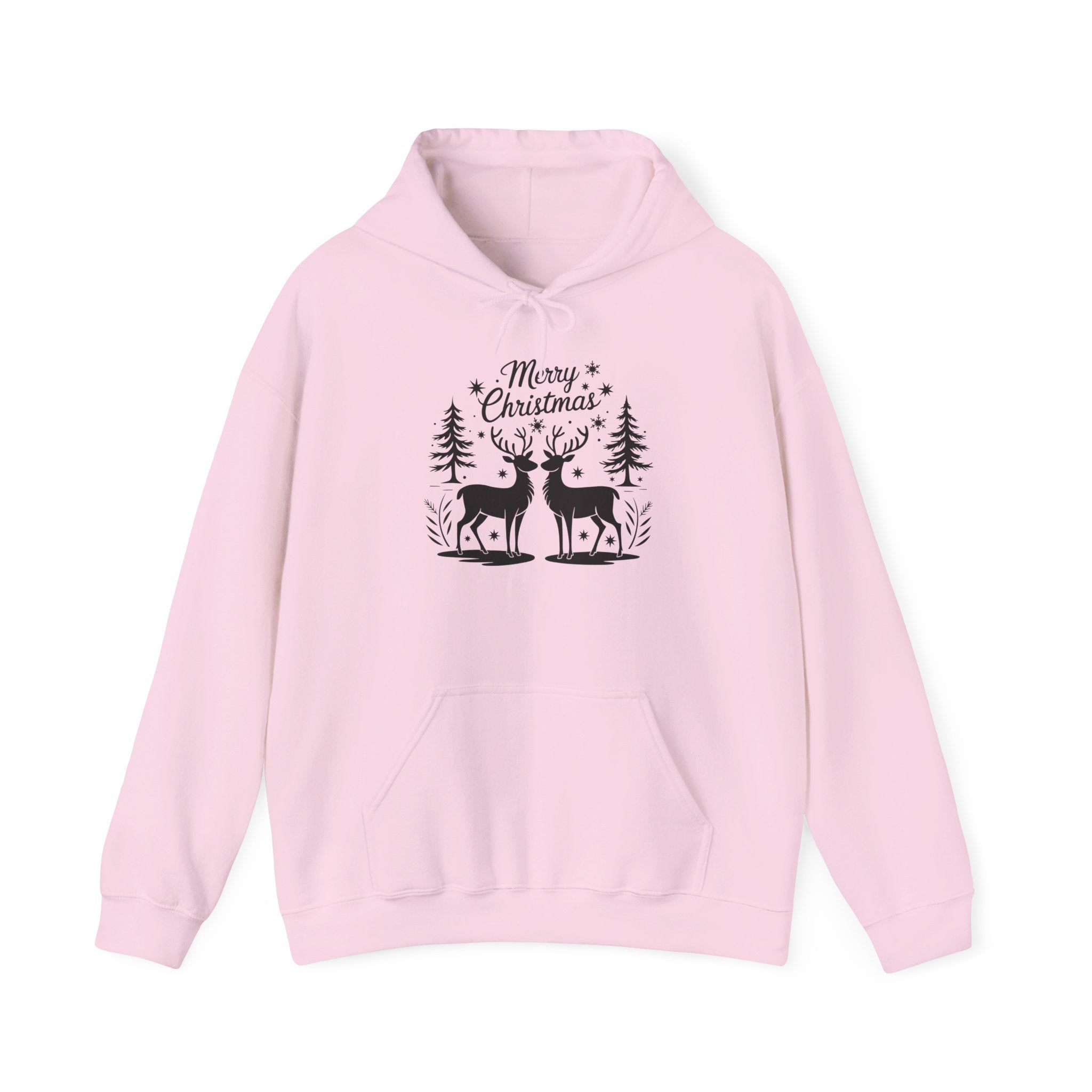 Bold Merry Christmas Reindeer Hoodie Printify