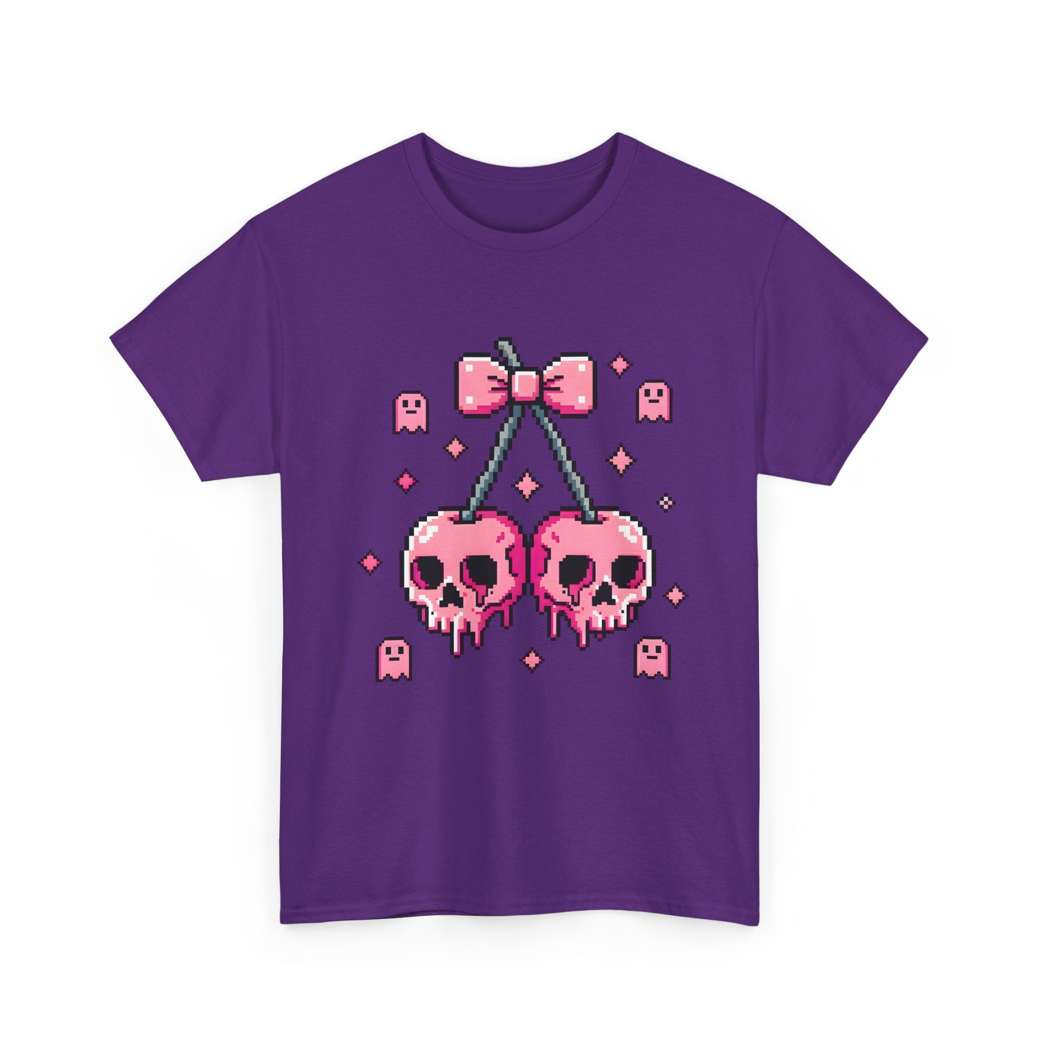 Pixel Skull Cherries Skeleton T- Shirt Printify