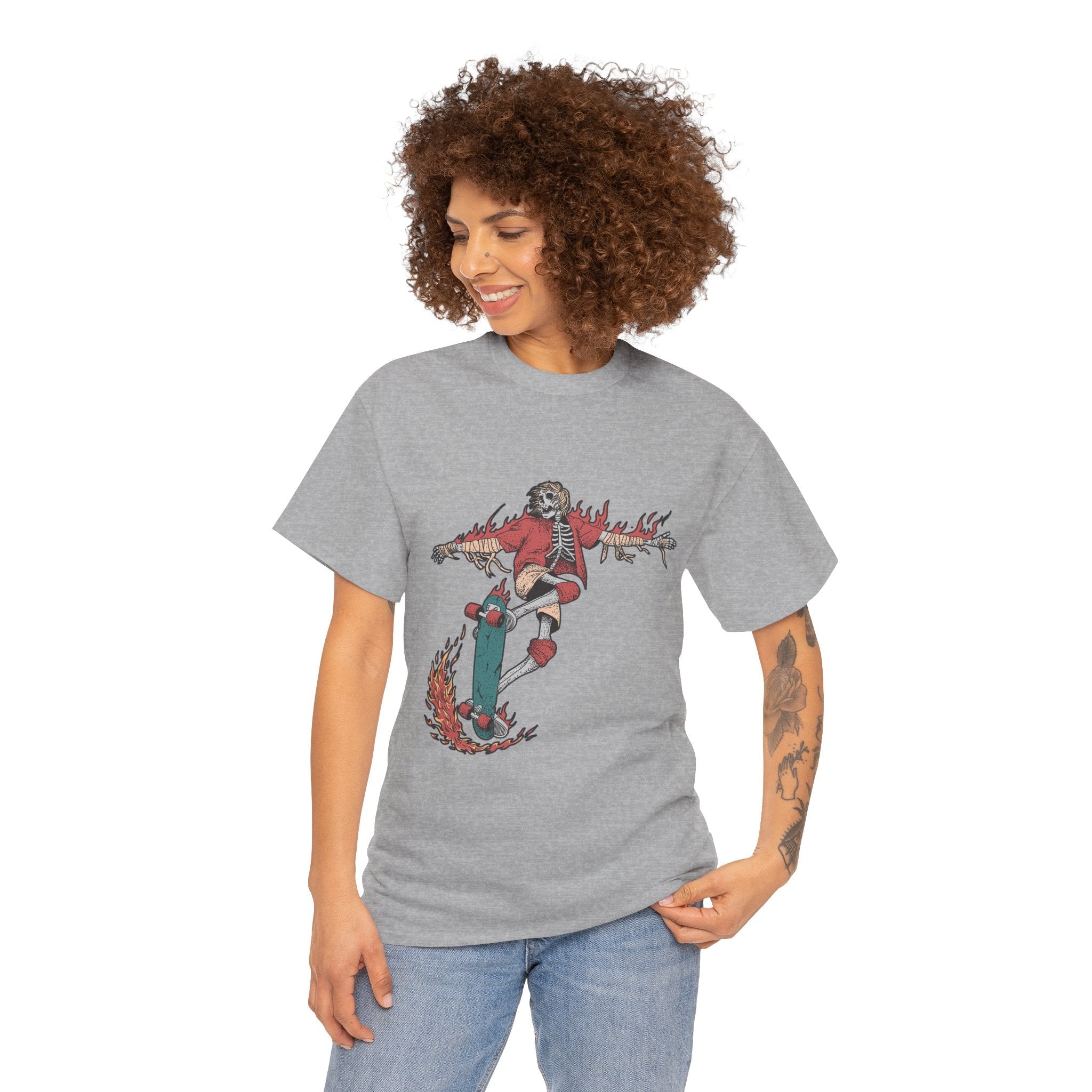 Skateboarding Skeleton Unisex T- Shirt Printify