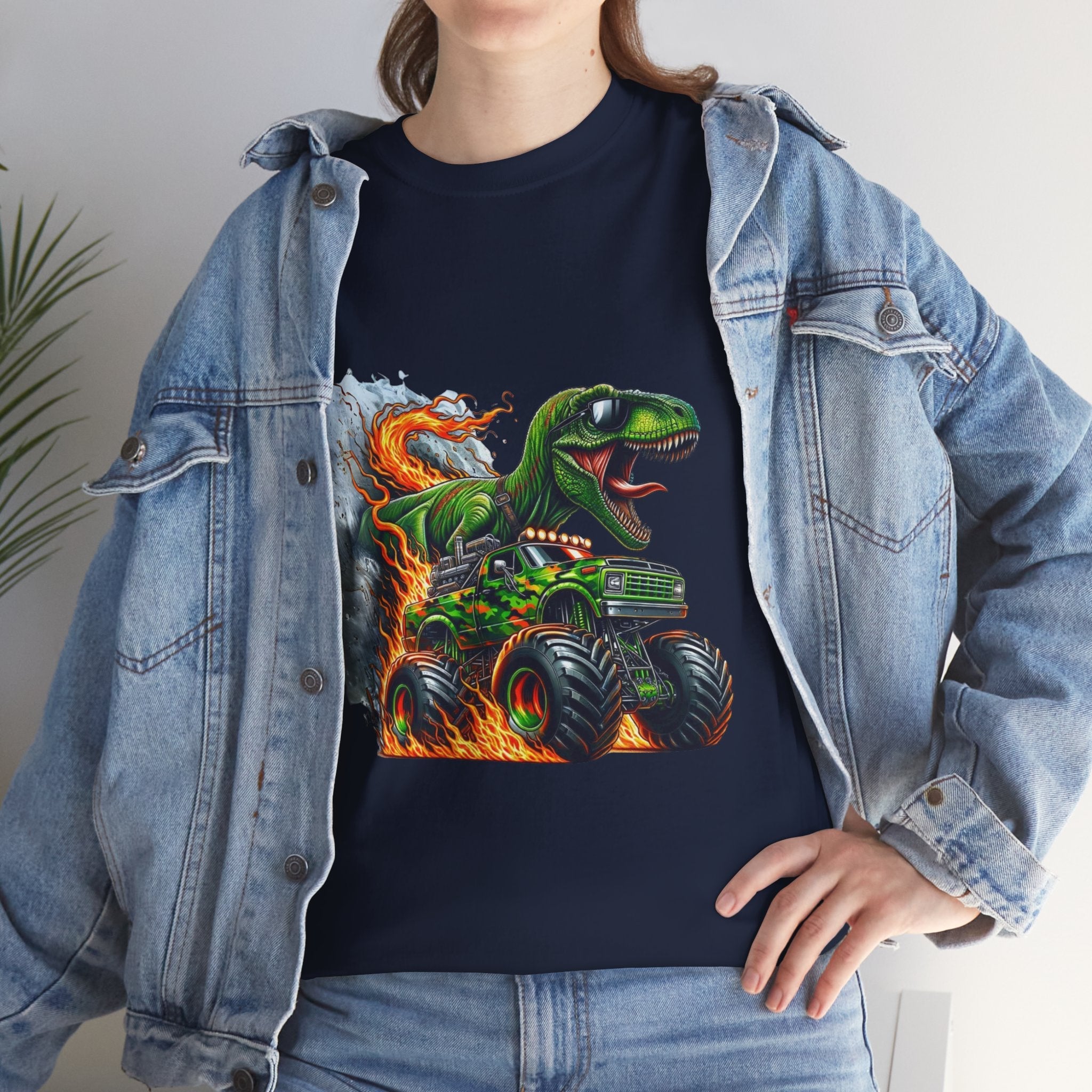 Kids' Dinosaur Monster Truck  Graphic T- Shirt Printify