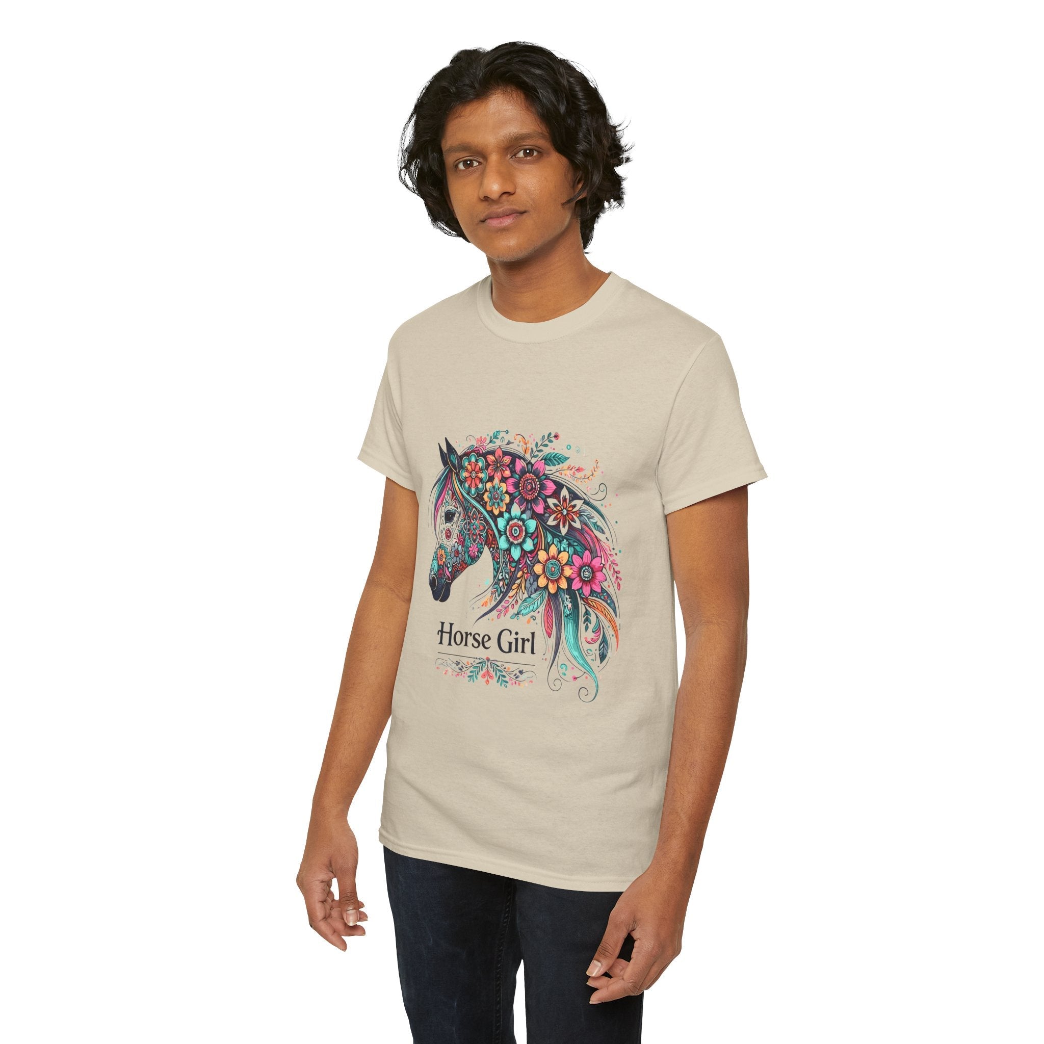 Floral Horse Lover Boho Style T-Shirt Printify