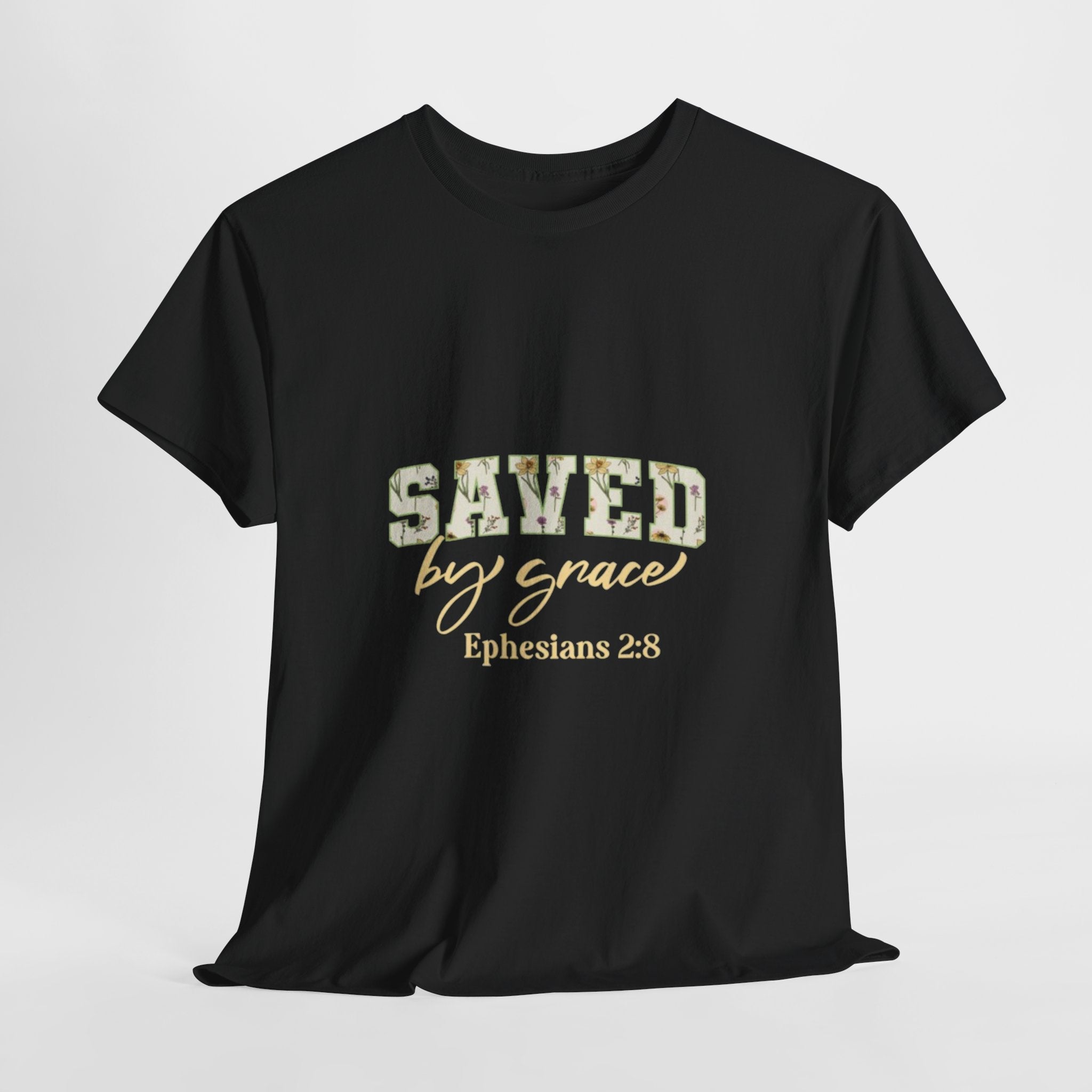 Christian Graphic  T-Shirt-  Saved by Grace Printify