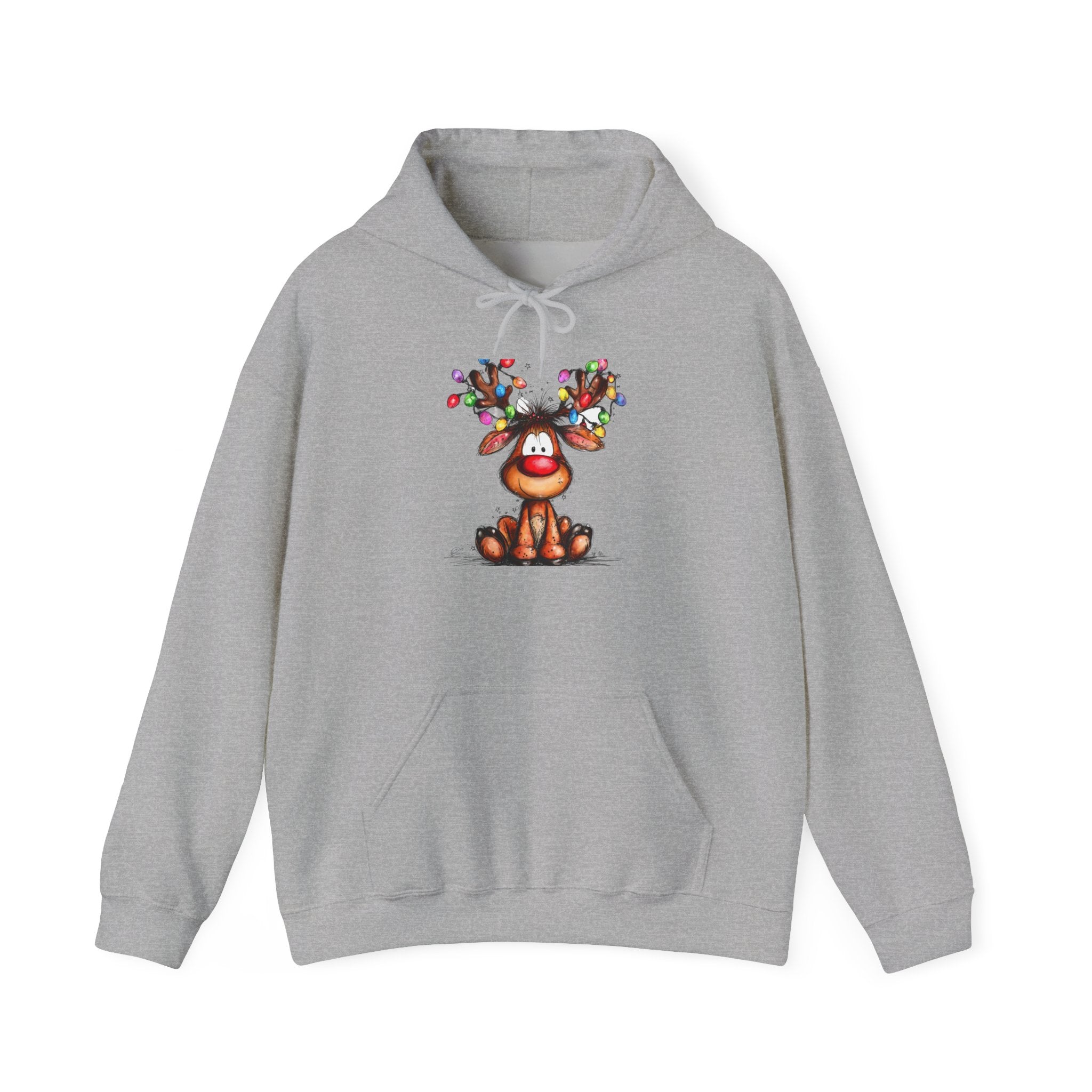 Cute Christmas Reindeer Cartoon  Hoodie Printify