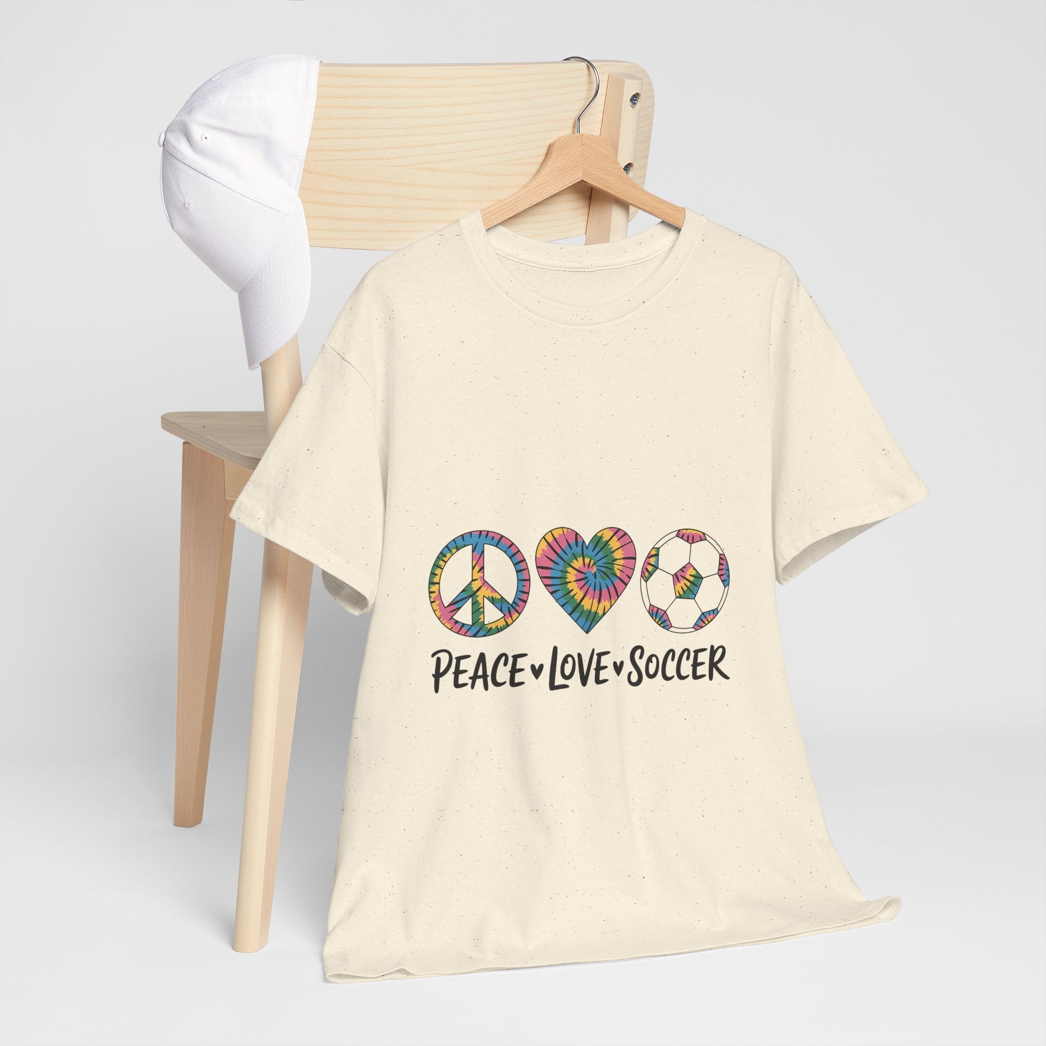 Peace Love Soccer Unisex T- Shirt Printify