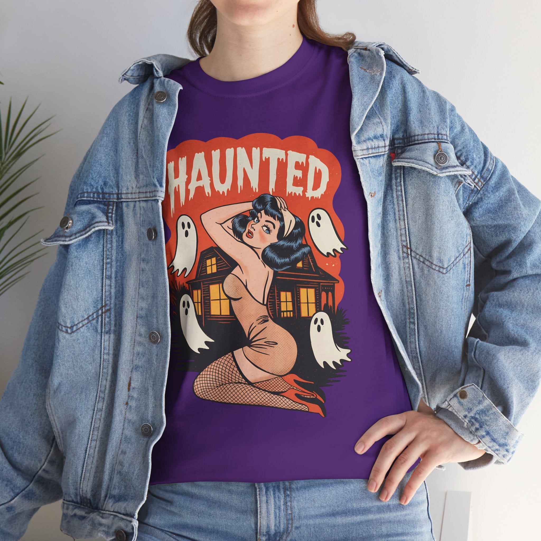 Haunted Vintage Halloween T-Shirt Printify