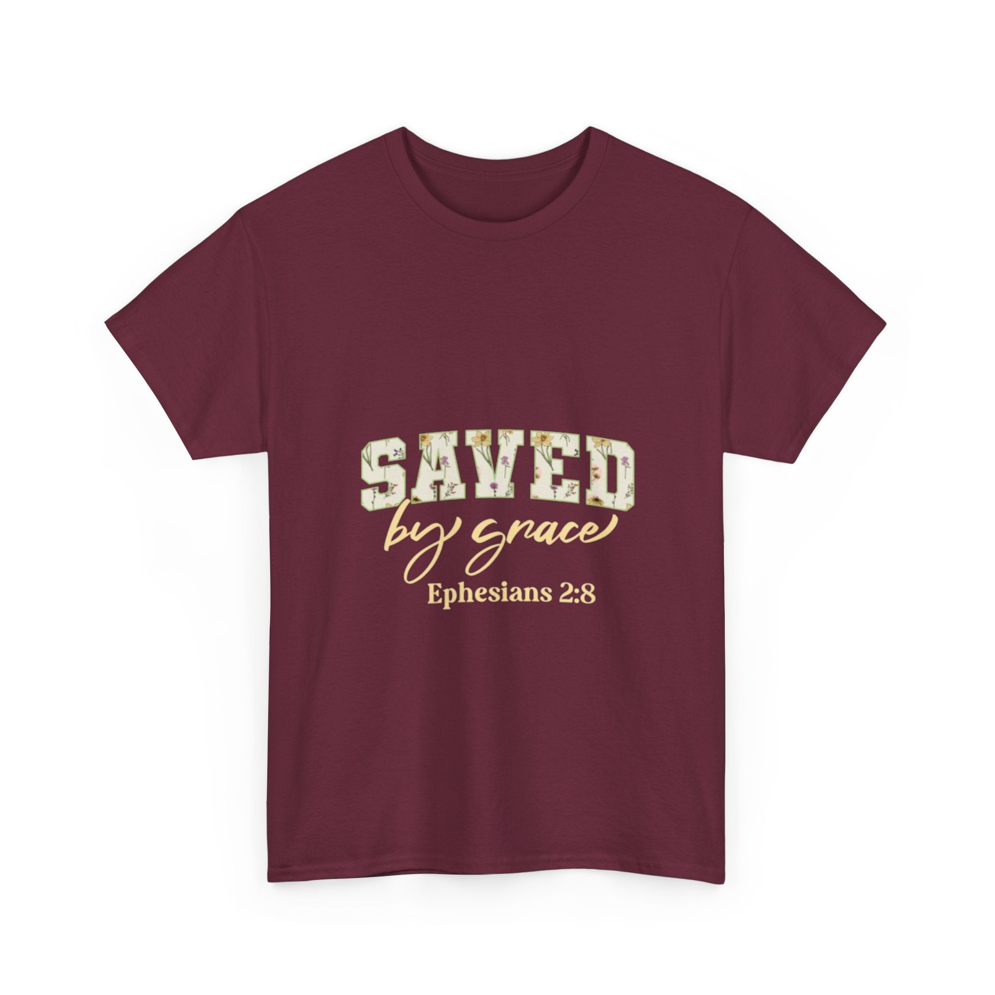 Christian Graphic  T-Shirt-  Saved by Grace Printify