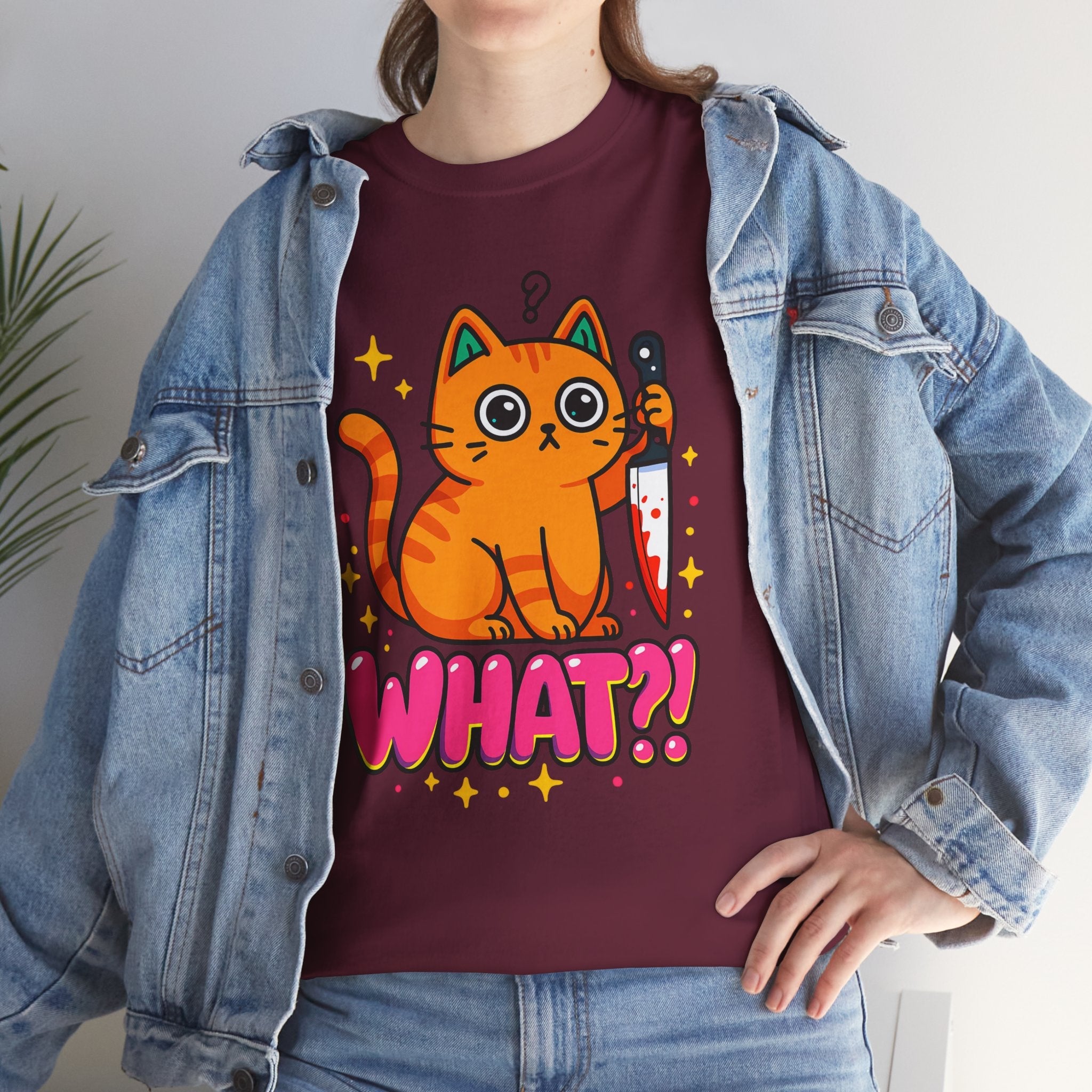 Whimsical Cat Graphic T-Shirt Printify