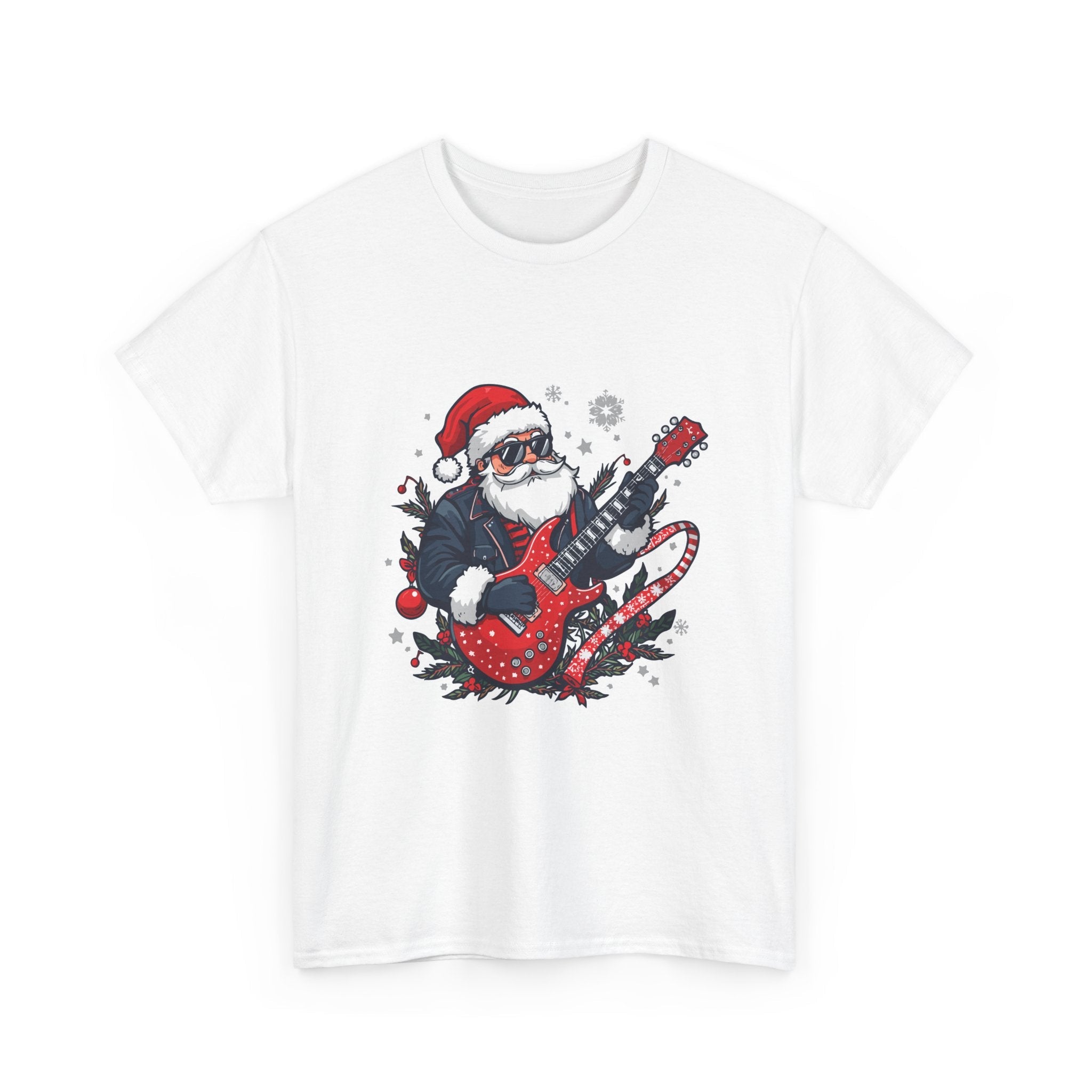 Rockin' Santa Music Graphic T-Shirt Printify