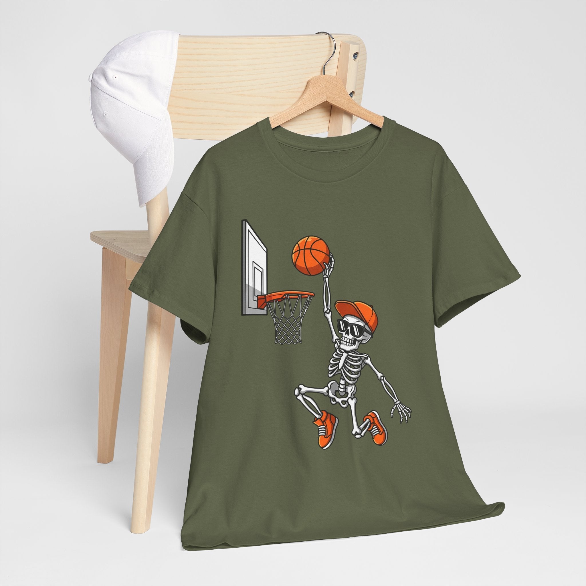 Skeleton Basketball Unisex Graphic T- Shirt Printify