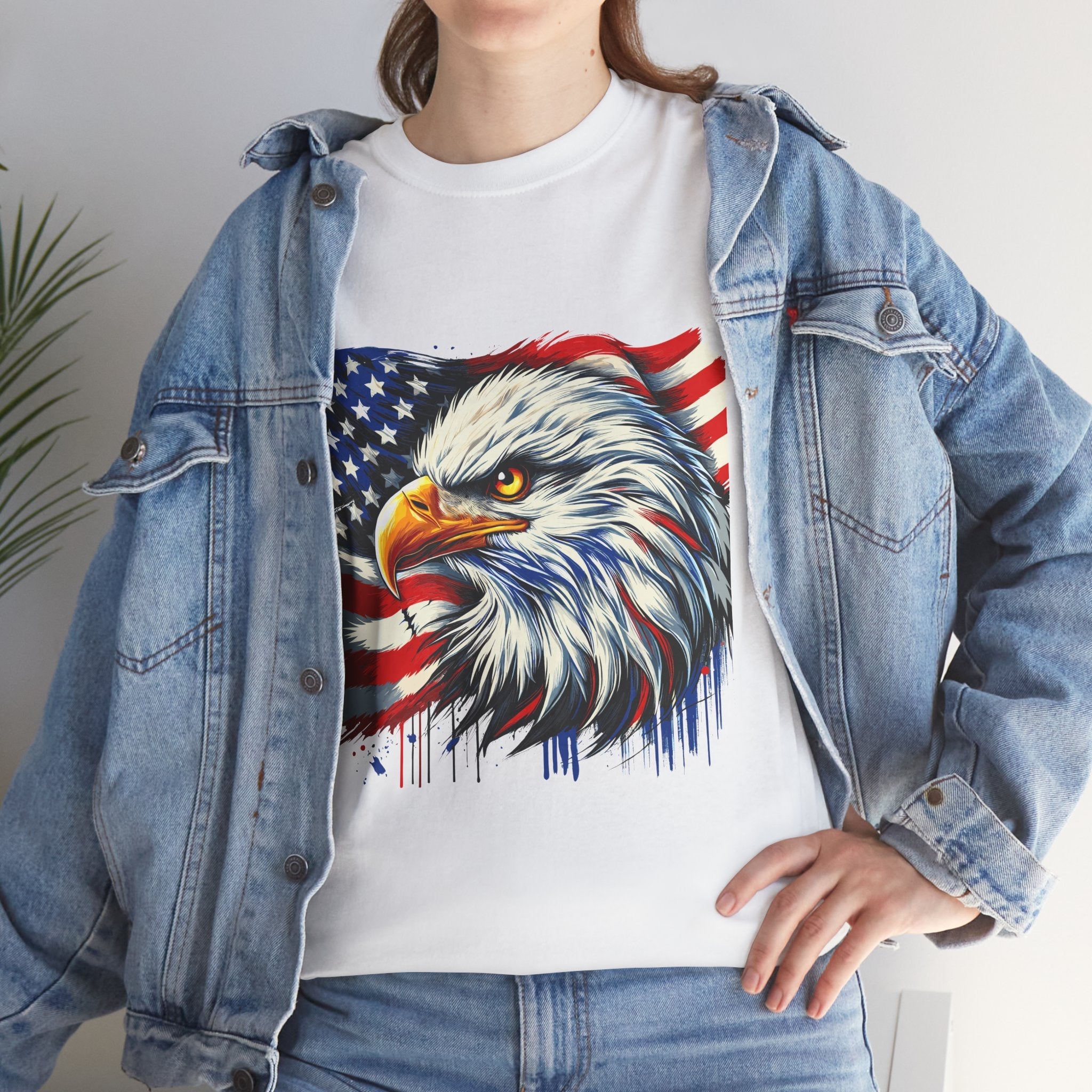 Bald Eagle American Flag T-Shirt Printify