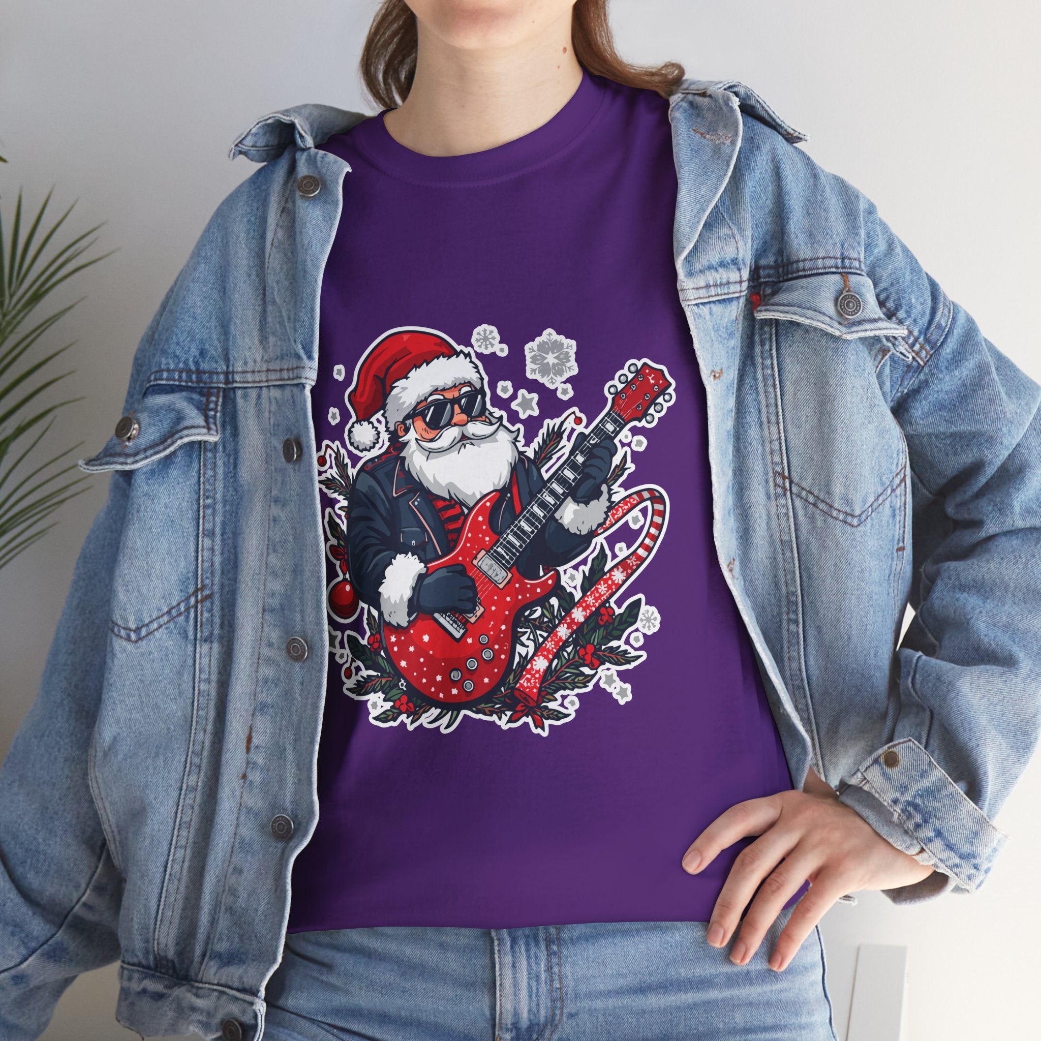 Rockin' Santa Music Graphic T-Shirt Printify