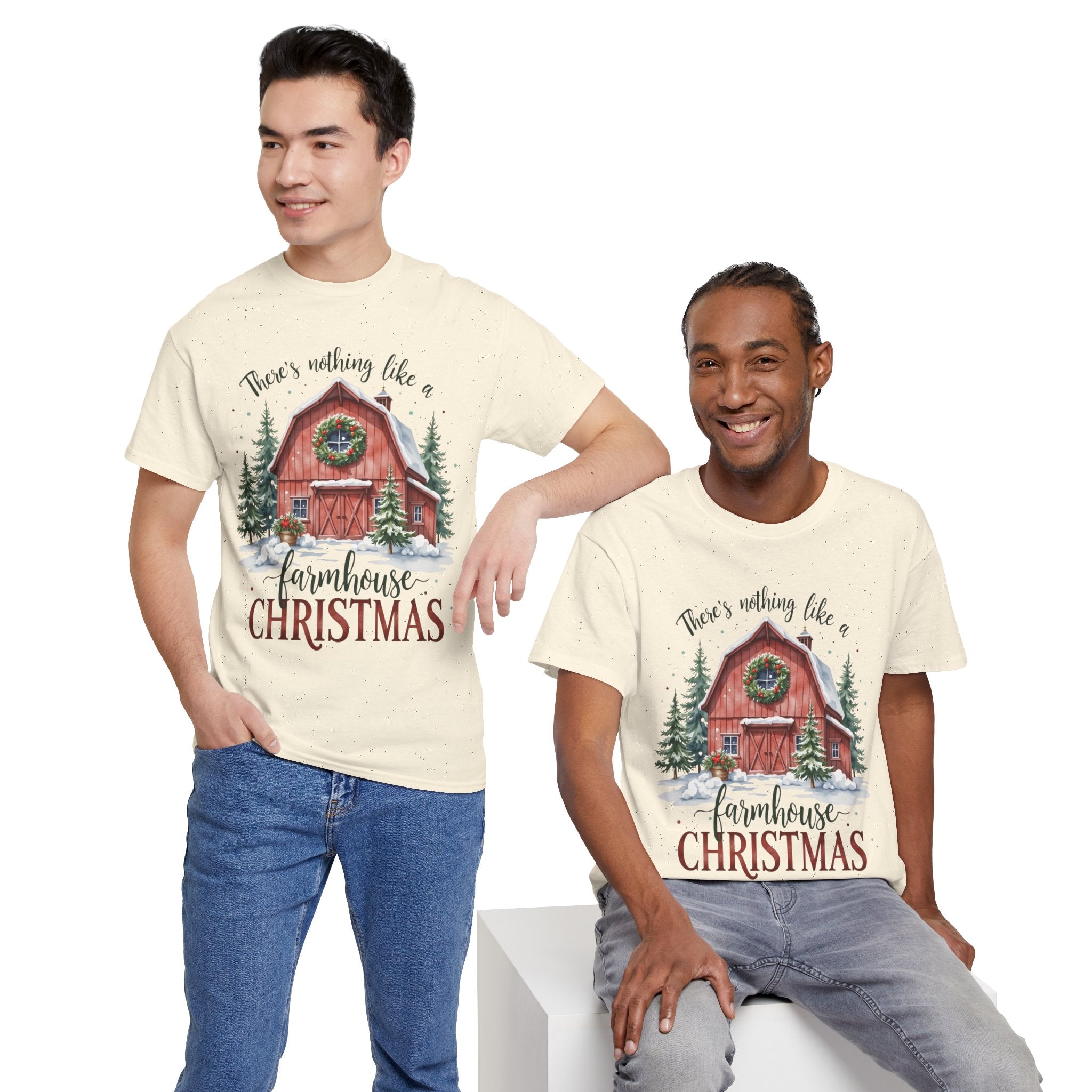 Farmhouse Christmas Graphic T- Shirt Printify