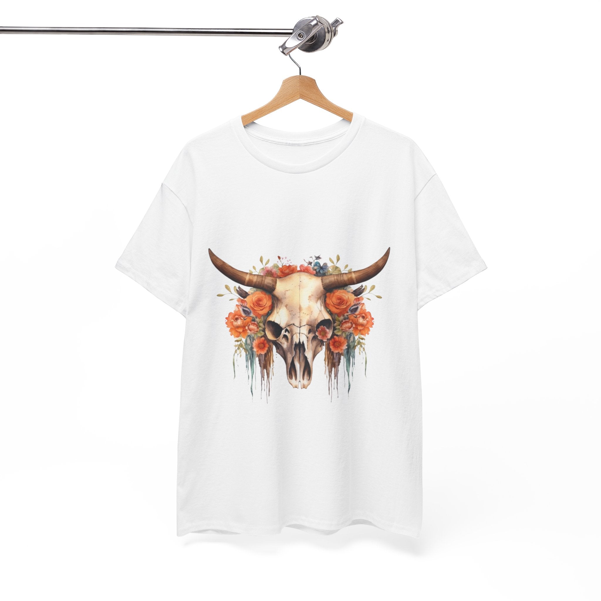 Boho Floral Skull Unisex T-Shirt Printify