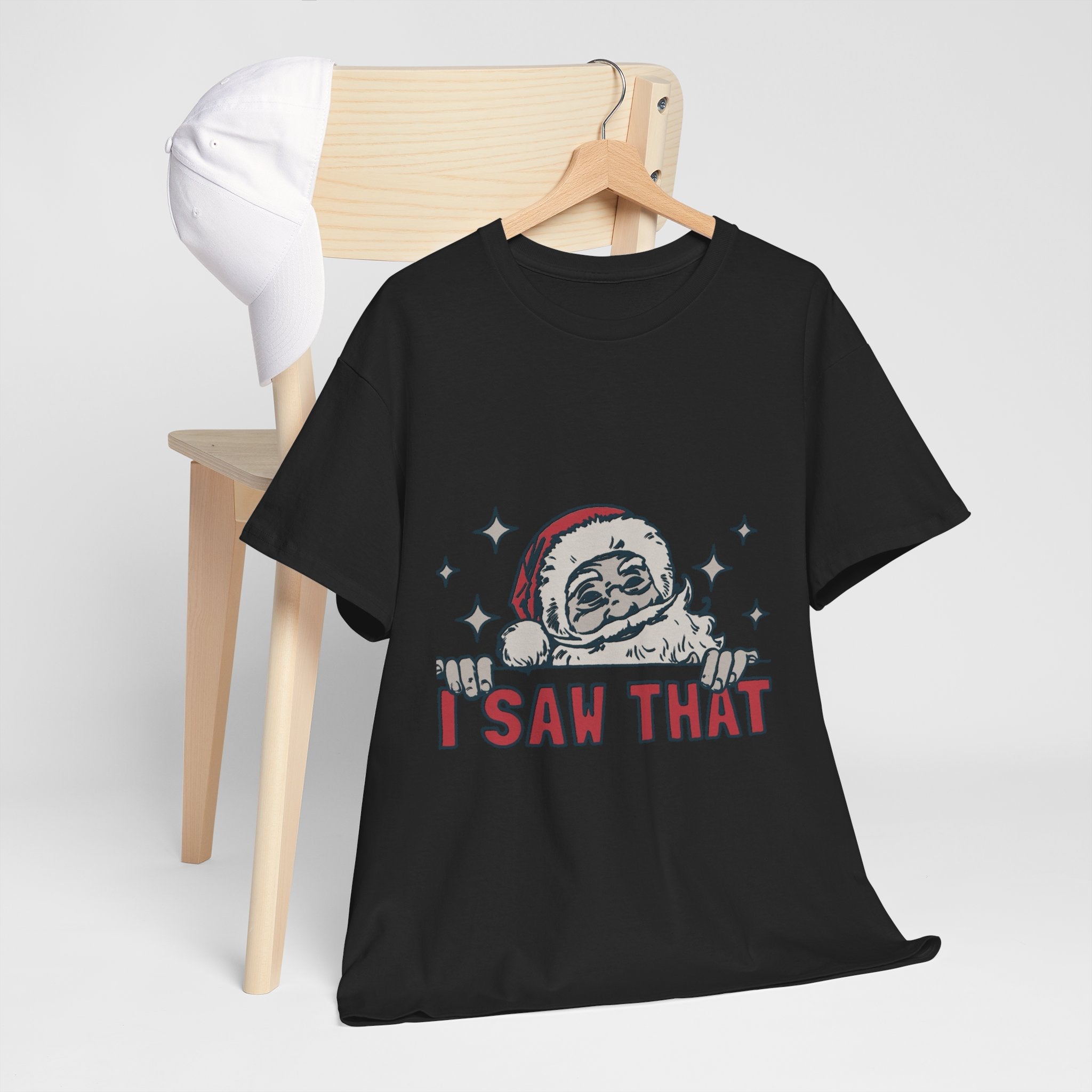Santa's Watchful Unisex Christmas T-Shirt Printify