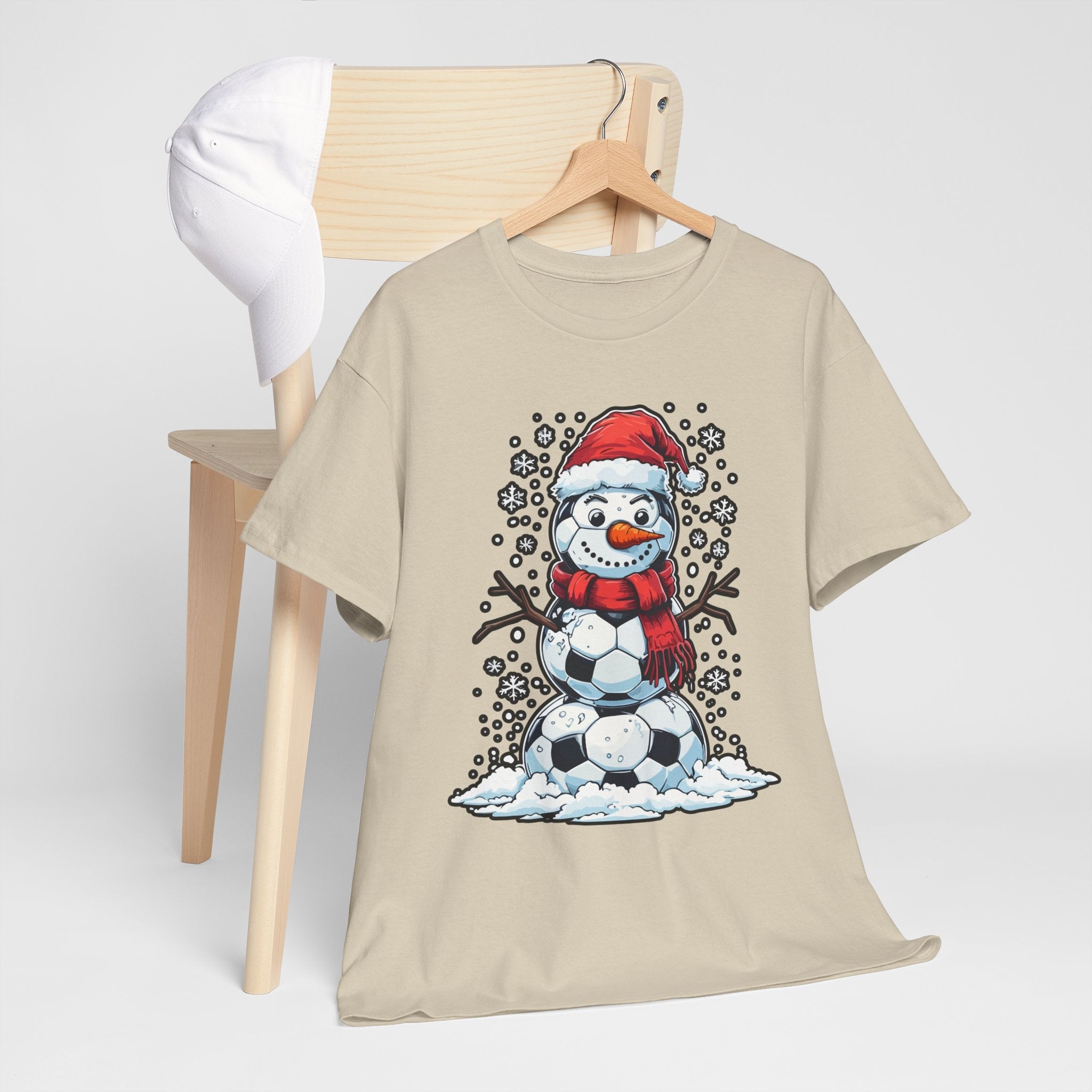 Christmas Snowman Soccer T-Shirt Printify