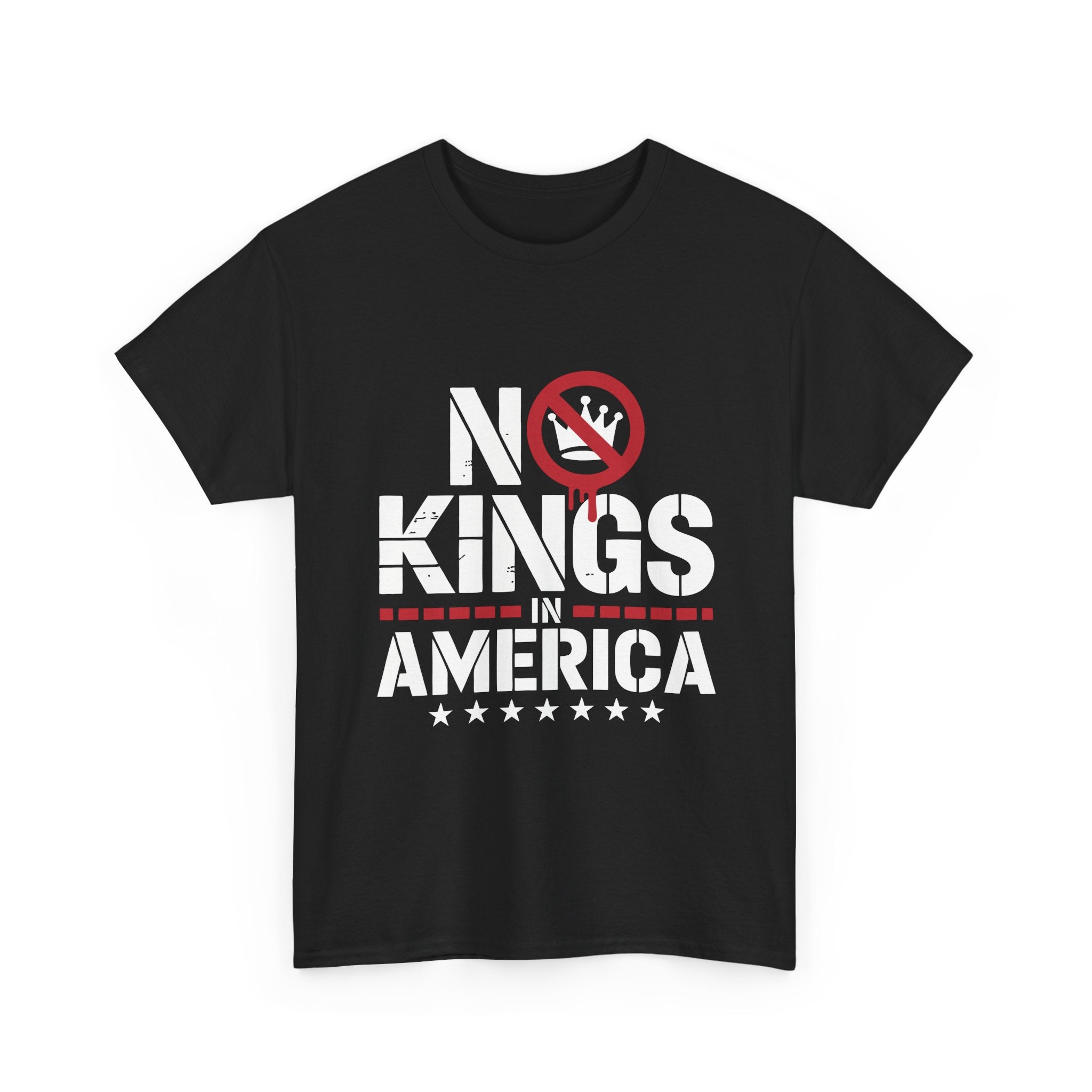 Statement Graphic ' No Kings in America ' T- Shirt Printify