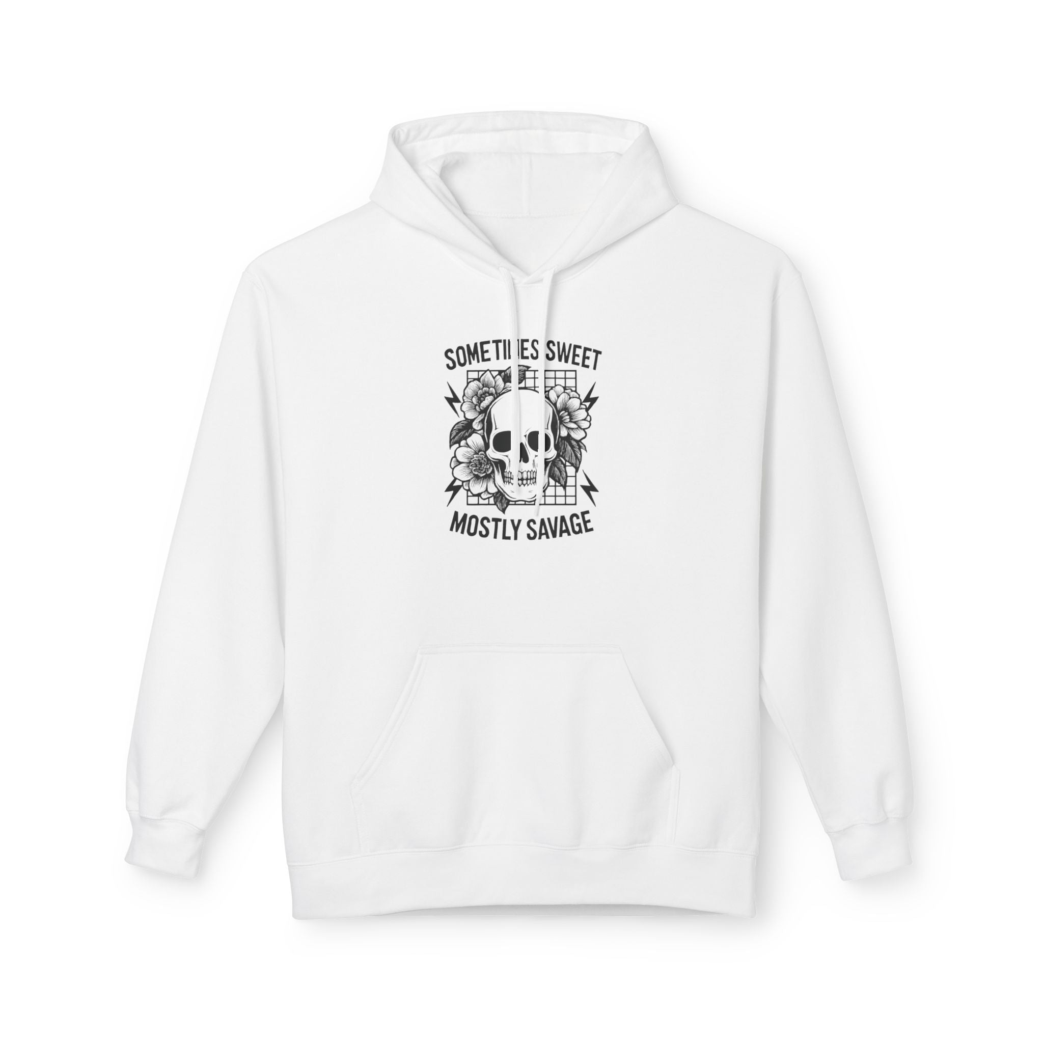 Skull Floral 'Sometimes Sweet Mostly Savage' Hoodie Printify