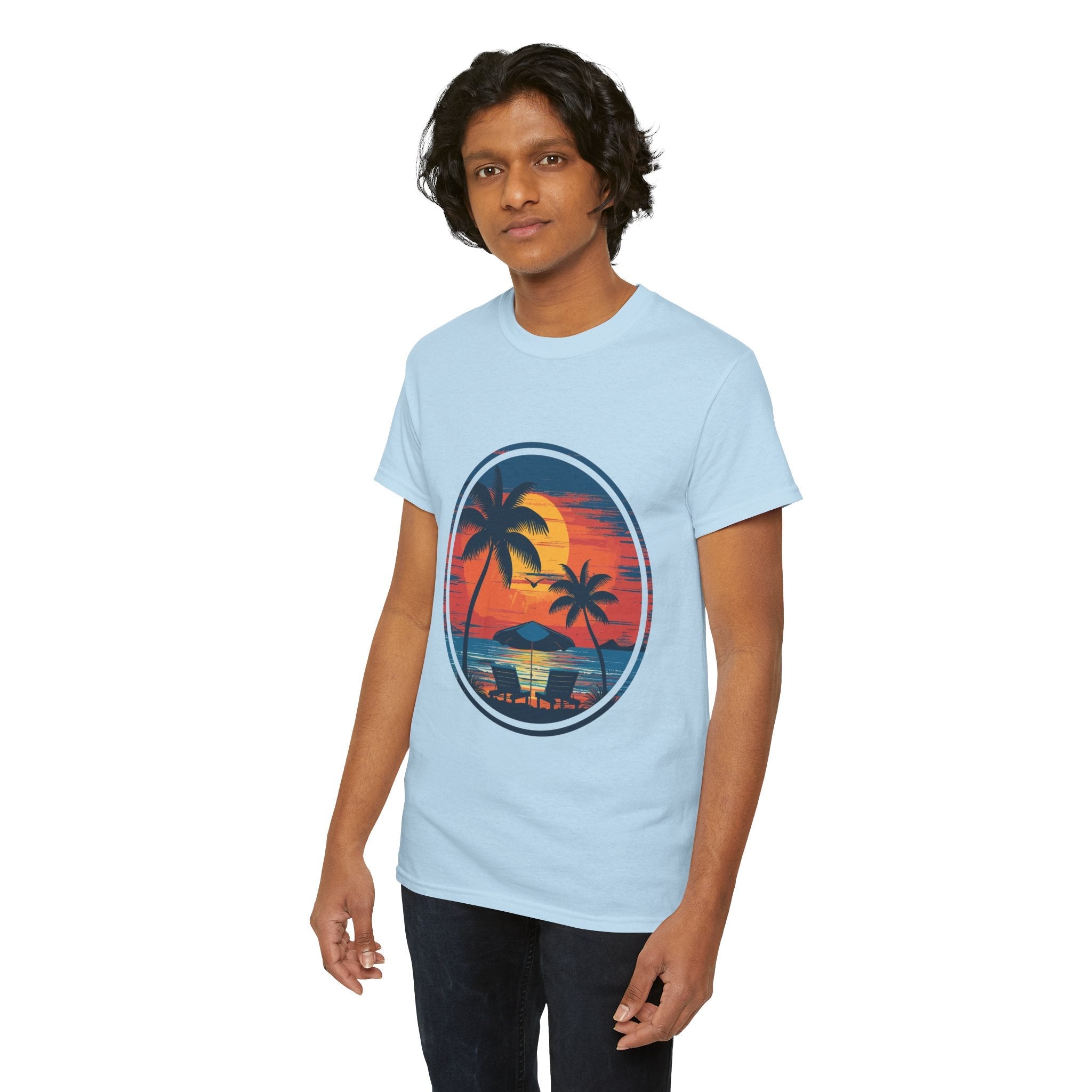 Tropical Sunset Graphic T- Shirt Printify