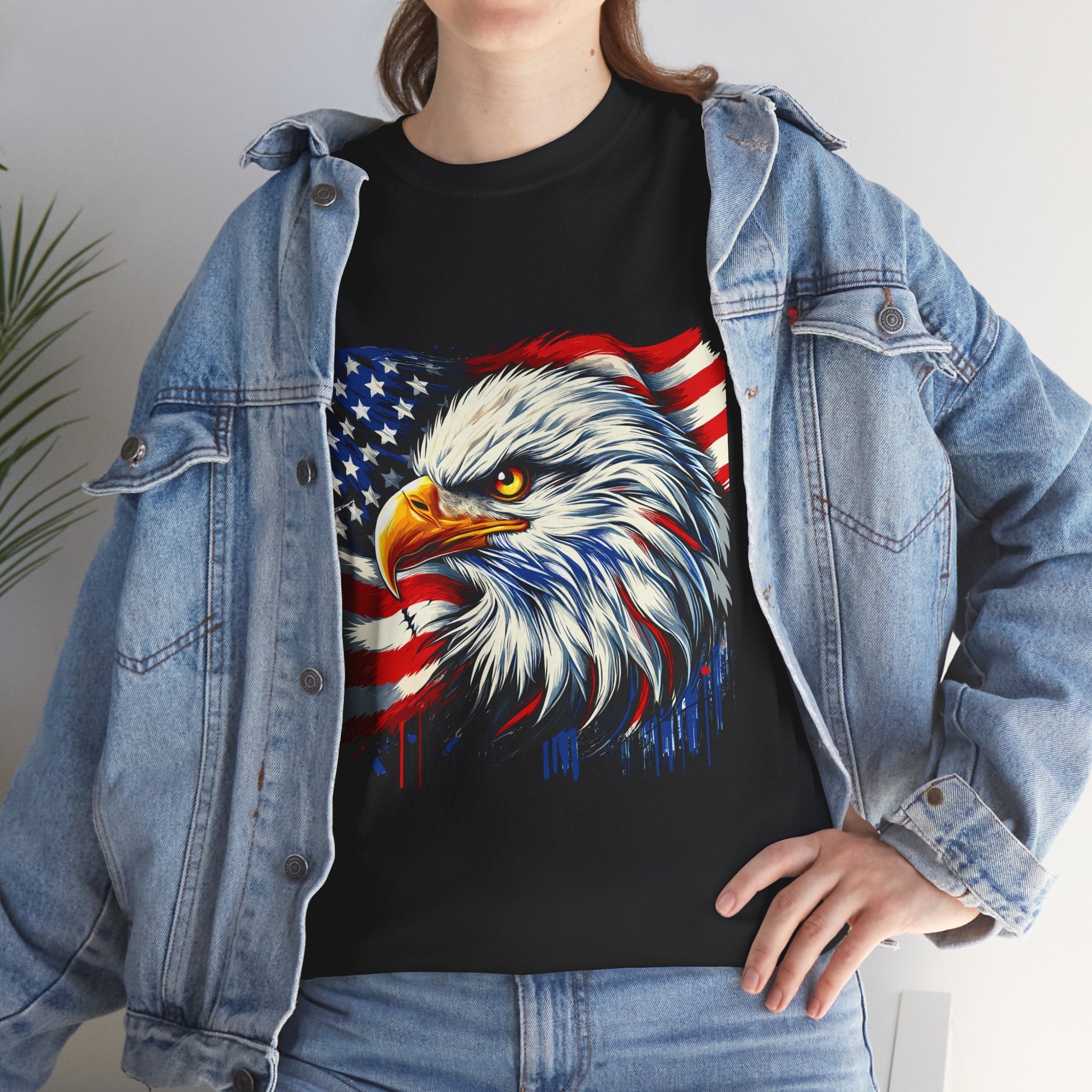 Bald Eagle American Flag T-Shirt Printify